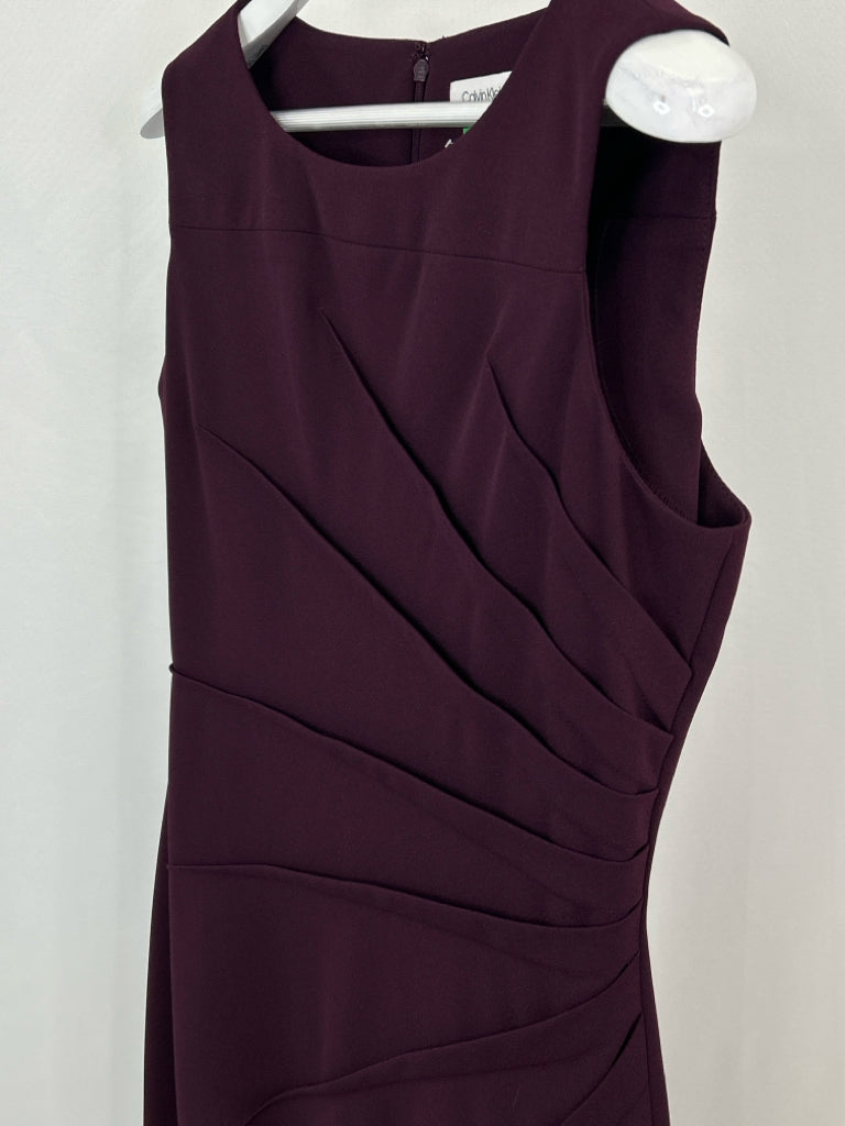 CALVIN KLEIN Size 14 Burgundy Dress