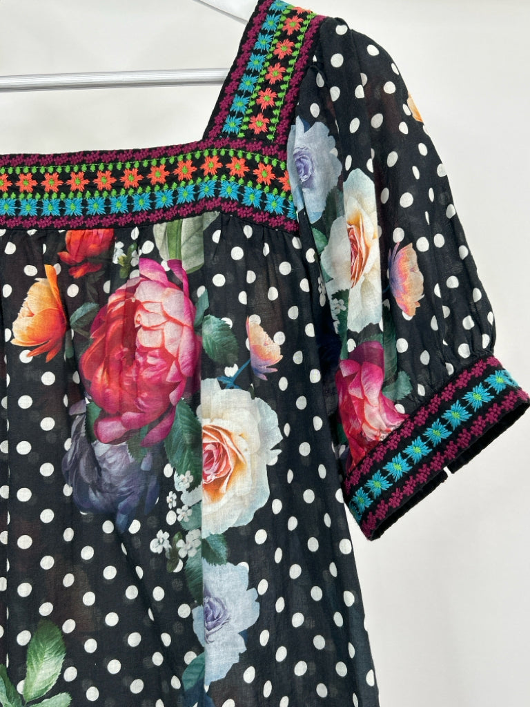 JOHNNY WAS Size S Black Print Women's Blouse