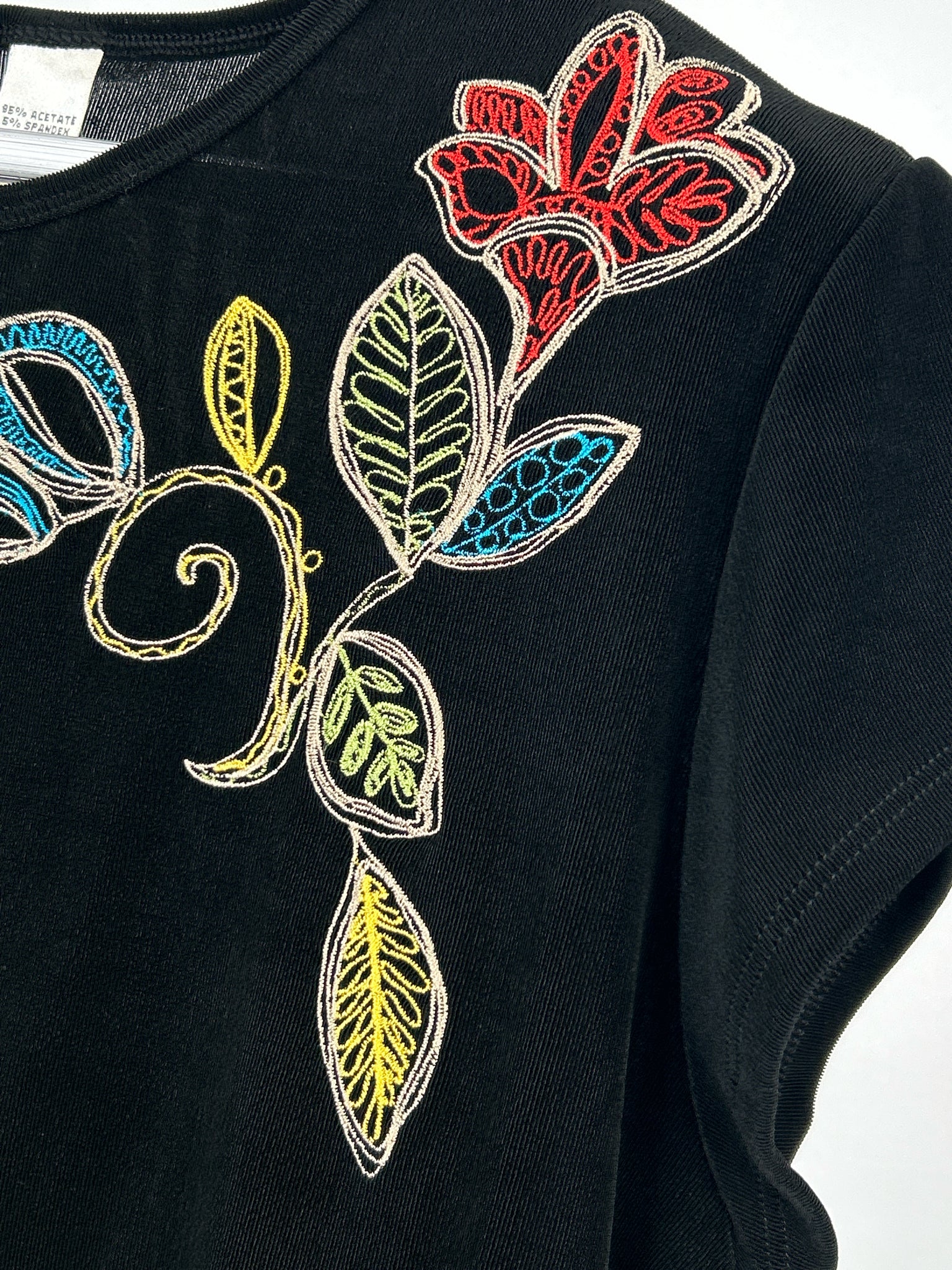 CHICO'S Size 16 Black Print Women 2-Piece w/pants