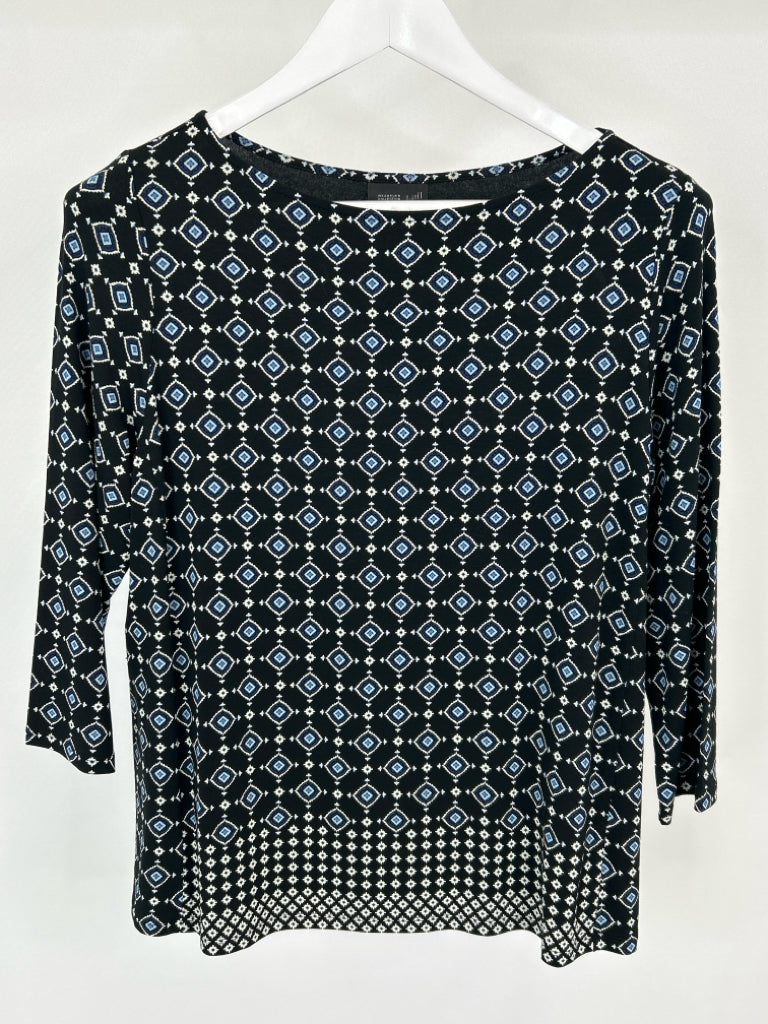 J JILL Size MP Black Print Women's Top NWT