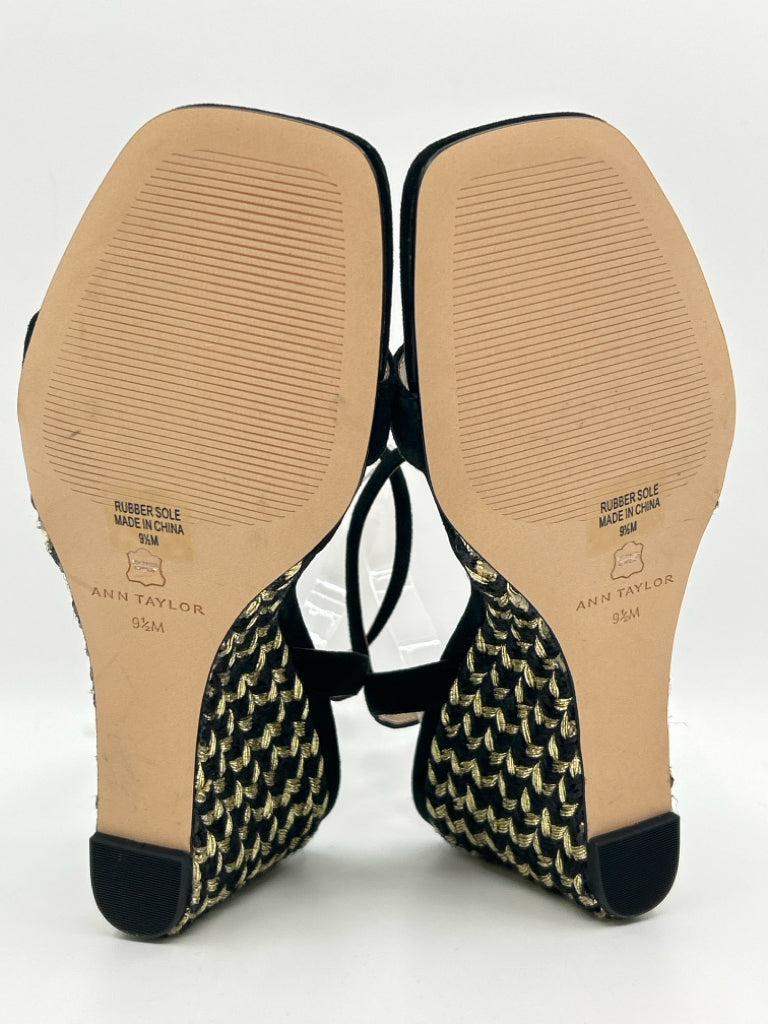 ANN TAYLOR Women Size 9.5M Black Print Sandal