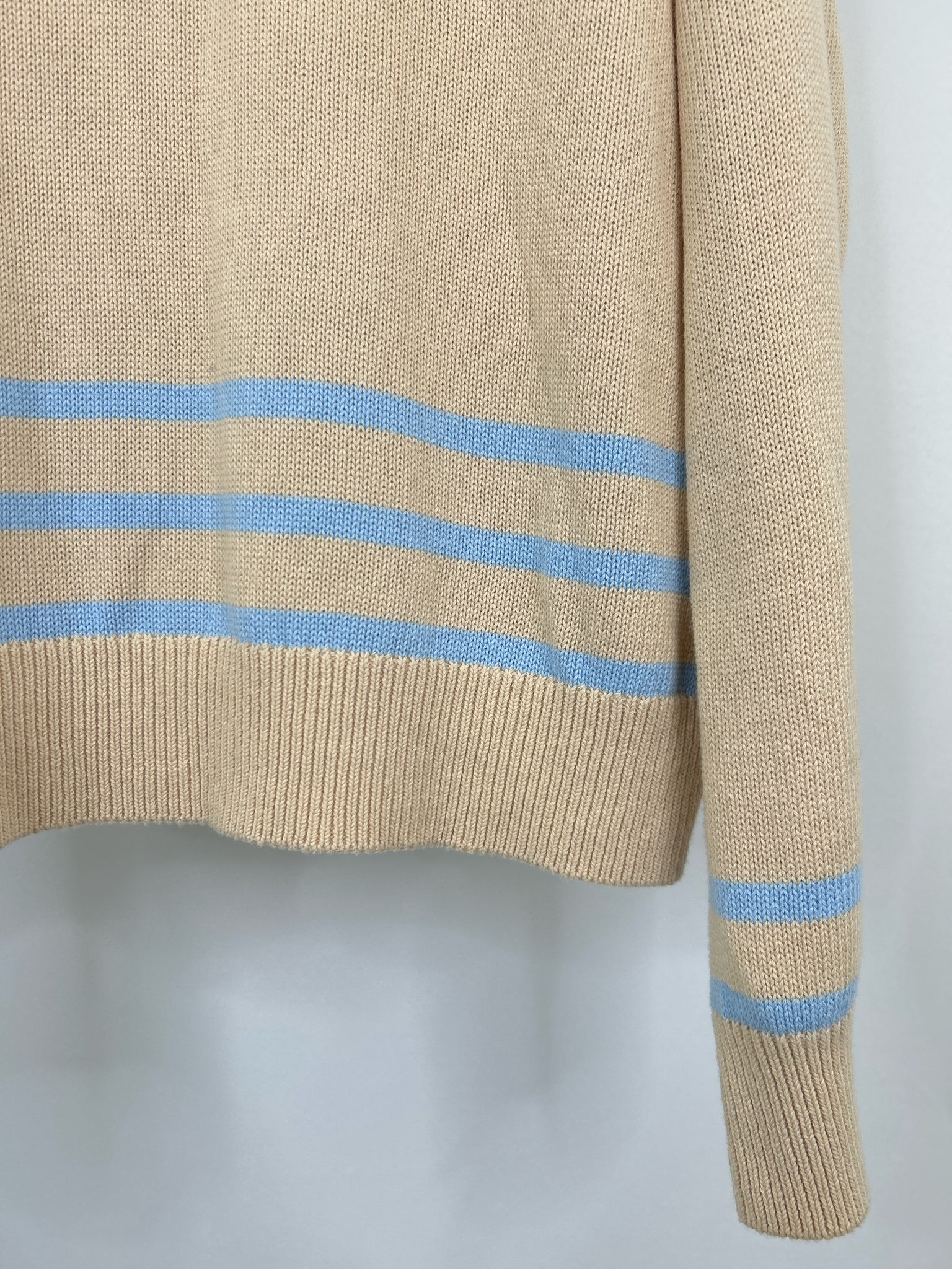 FEW MODA NEW YORK Size S Beige and Blue Women Sweater