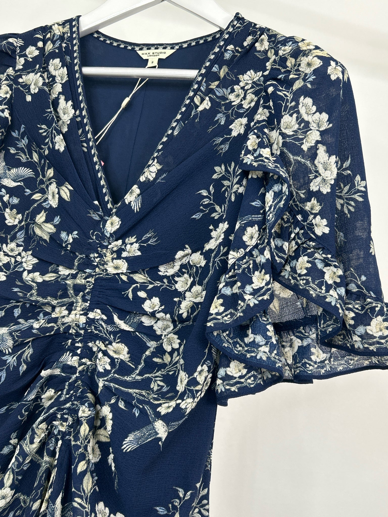 MAX STUDIO Size S NAVY FLORAL Women Dress