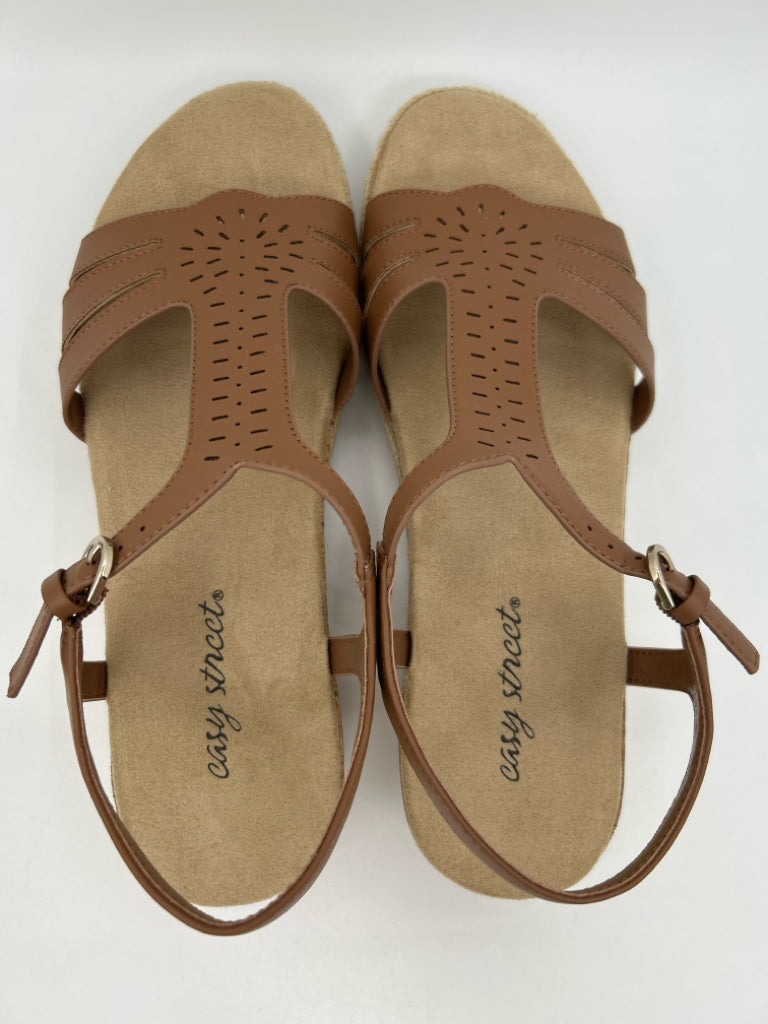 EASY STREET Size 9.5M Tan Women's Sandal