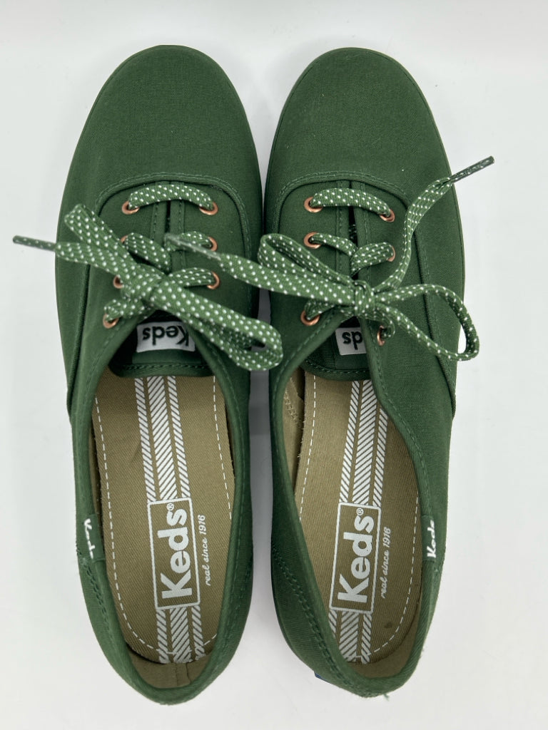 KEDS Size 9.5M Green Canvas Oxford Sneakers NWOB