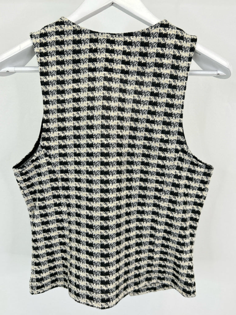 Porridge Size M Black Print Women's Vest