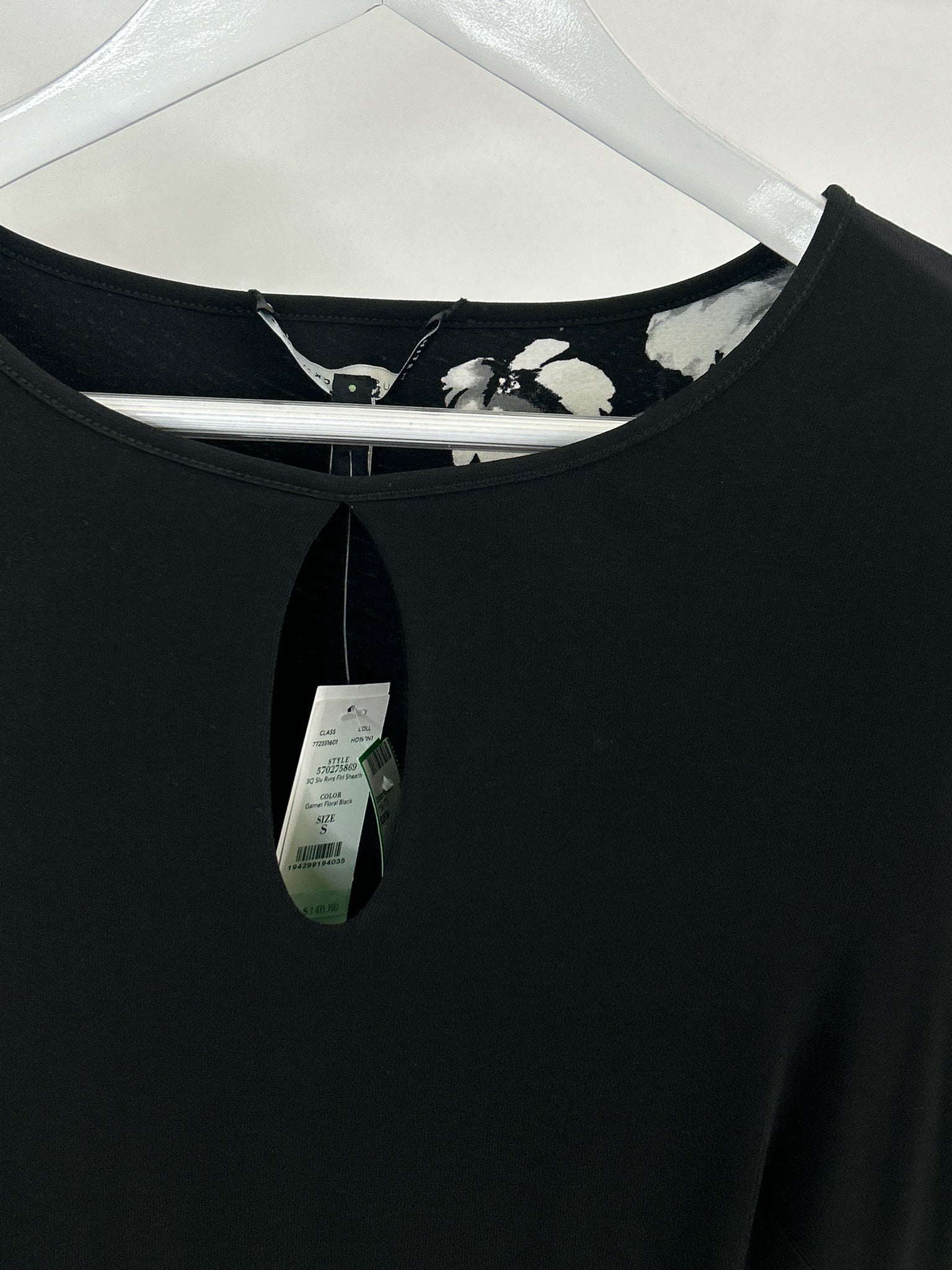 White House Black Market Size S Black Print Women Dress