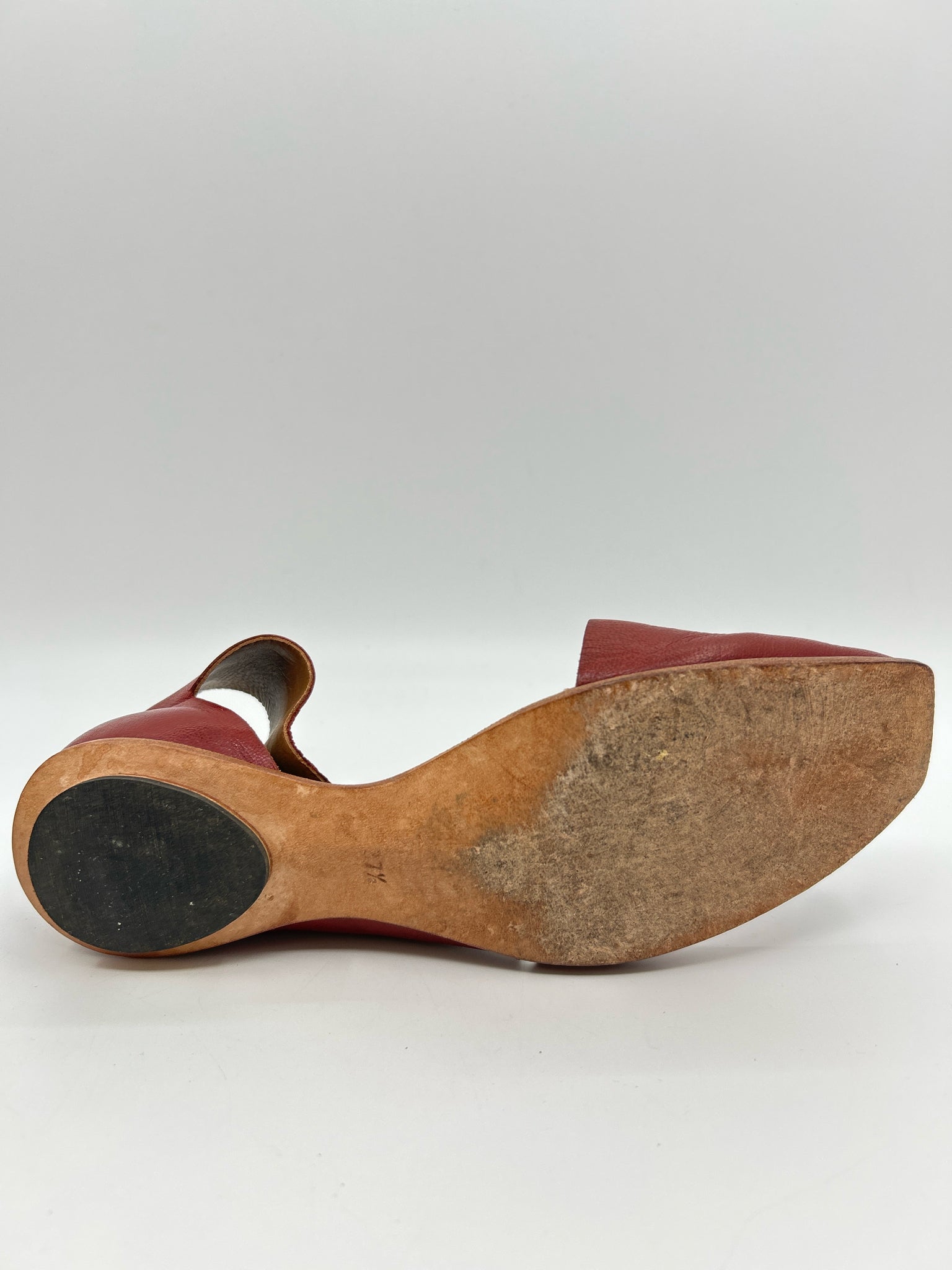 CYDWOQ Size 37.5 Red Women Sandal
