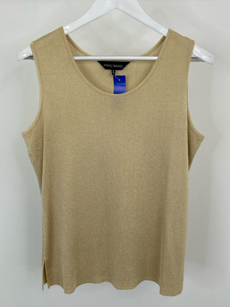 MING WANG Women Size S Gold Top