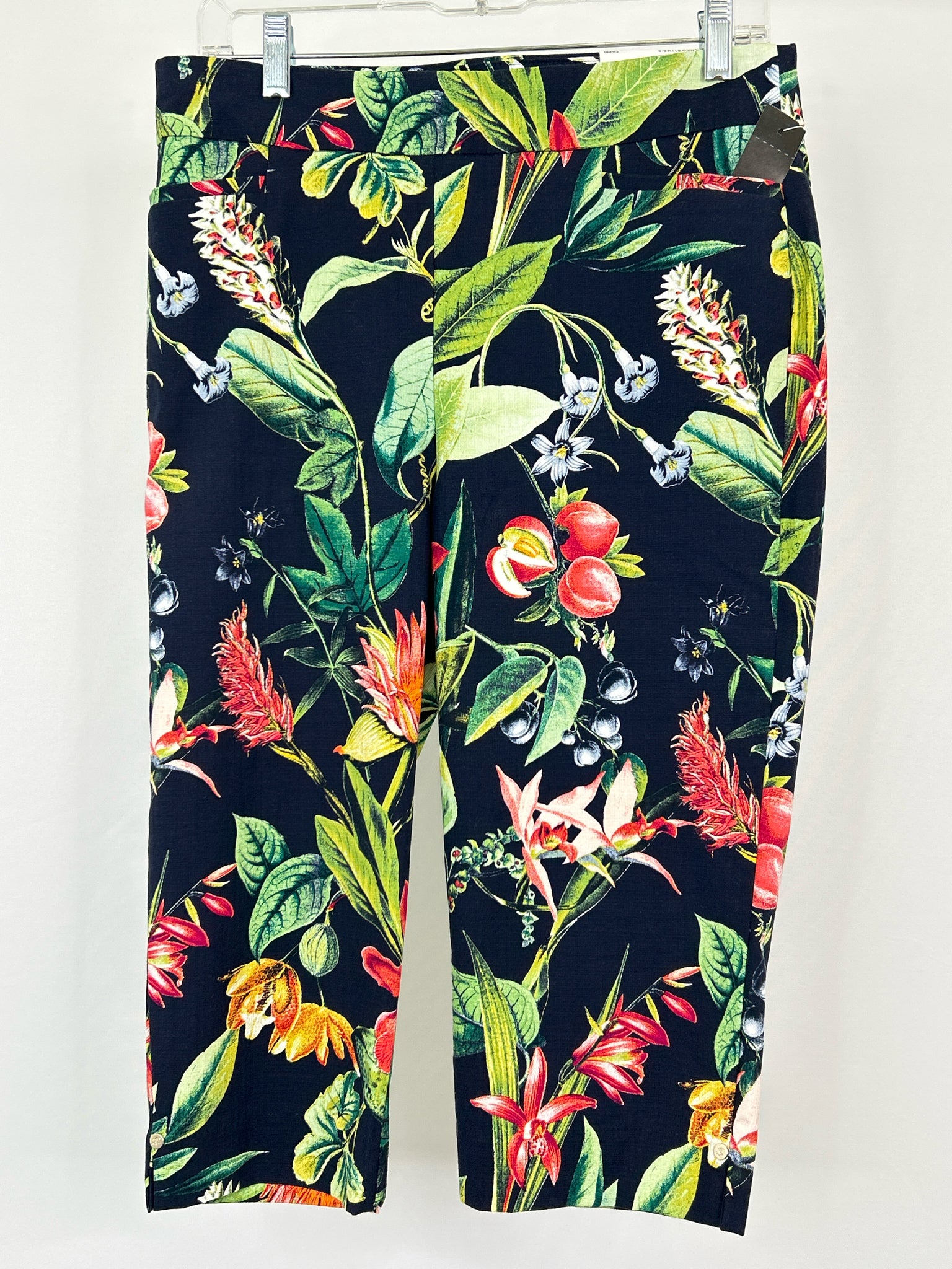 CHICO'S Size 8 Navy Print Women Pants