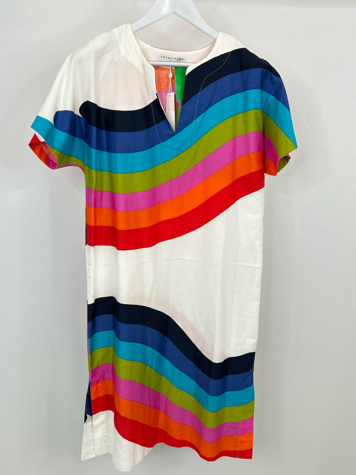 TRINA TURK Size S White Print Women Dress