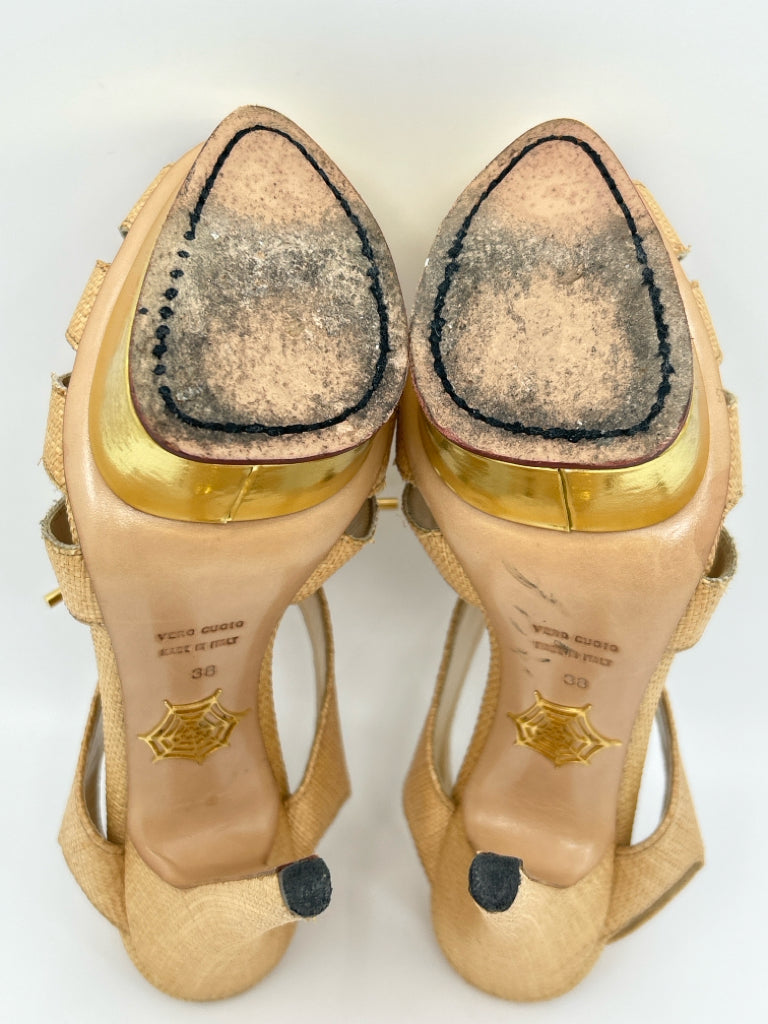 CHARLOTTE OLYMPIA Size 38 Natural Women's Sandal