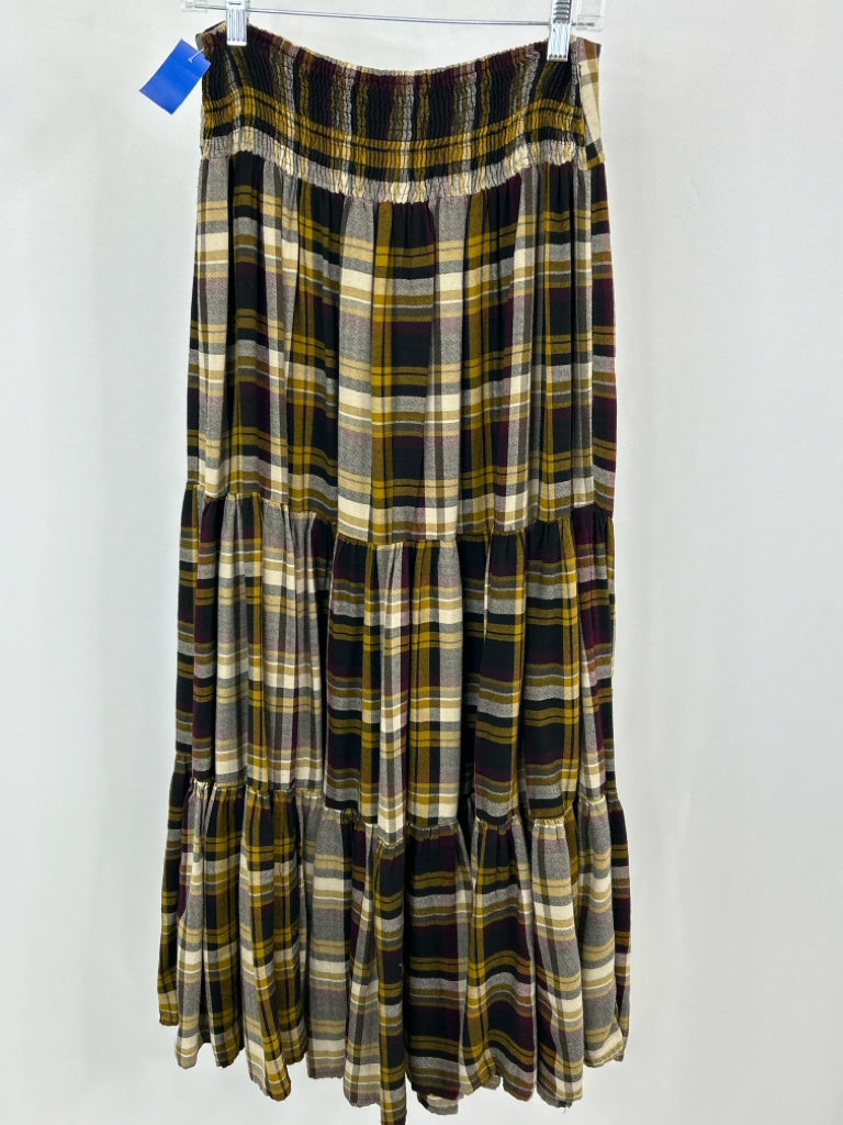 NATURAL LIFE Women Size M Brown Plaid Skirt