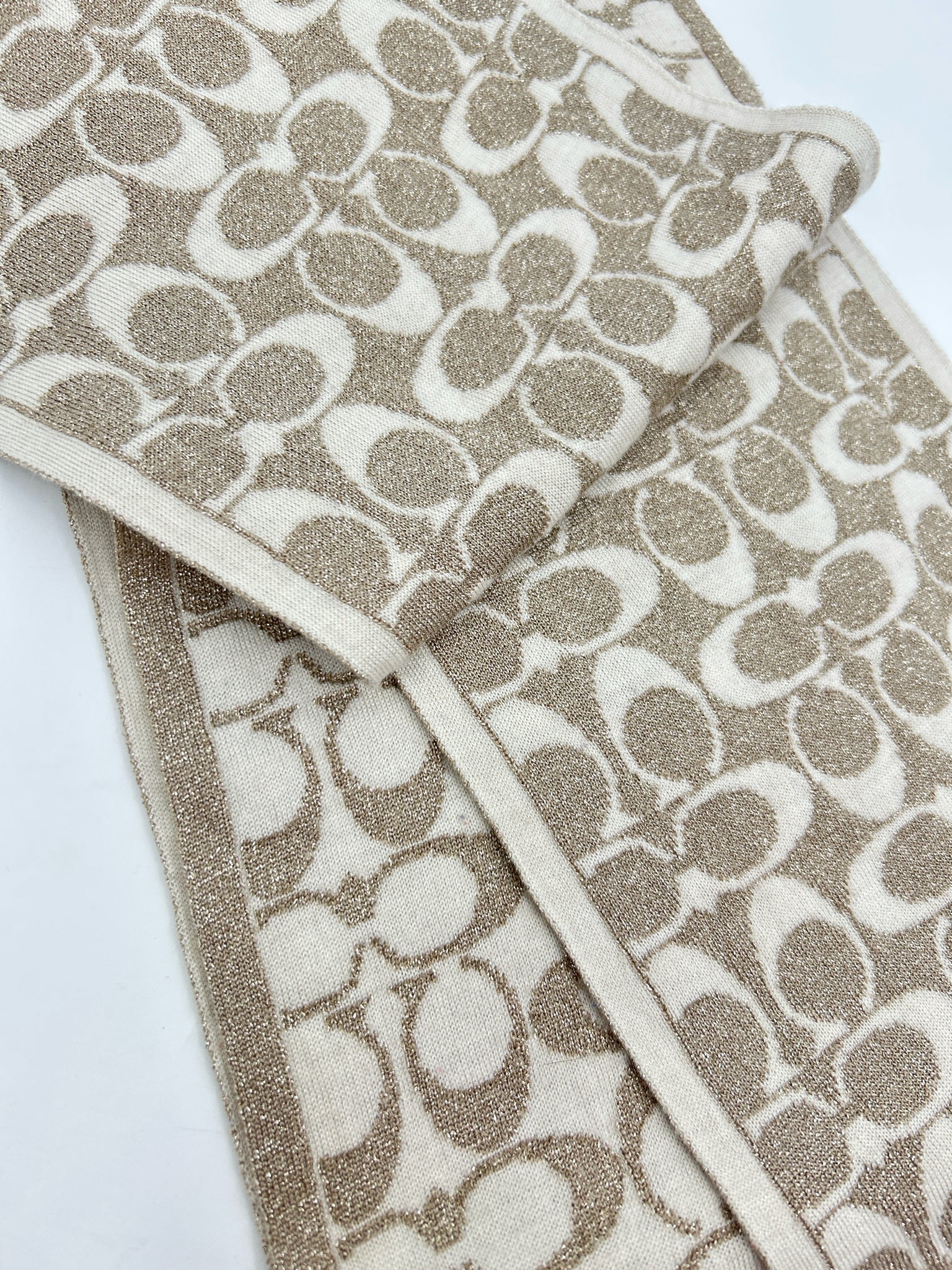 COACH BEIGE AND GOLD Women Scarf