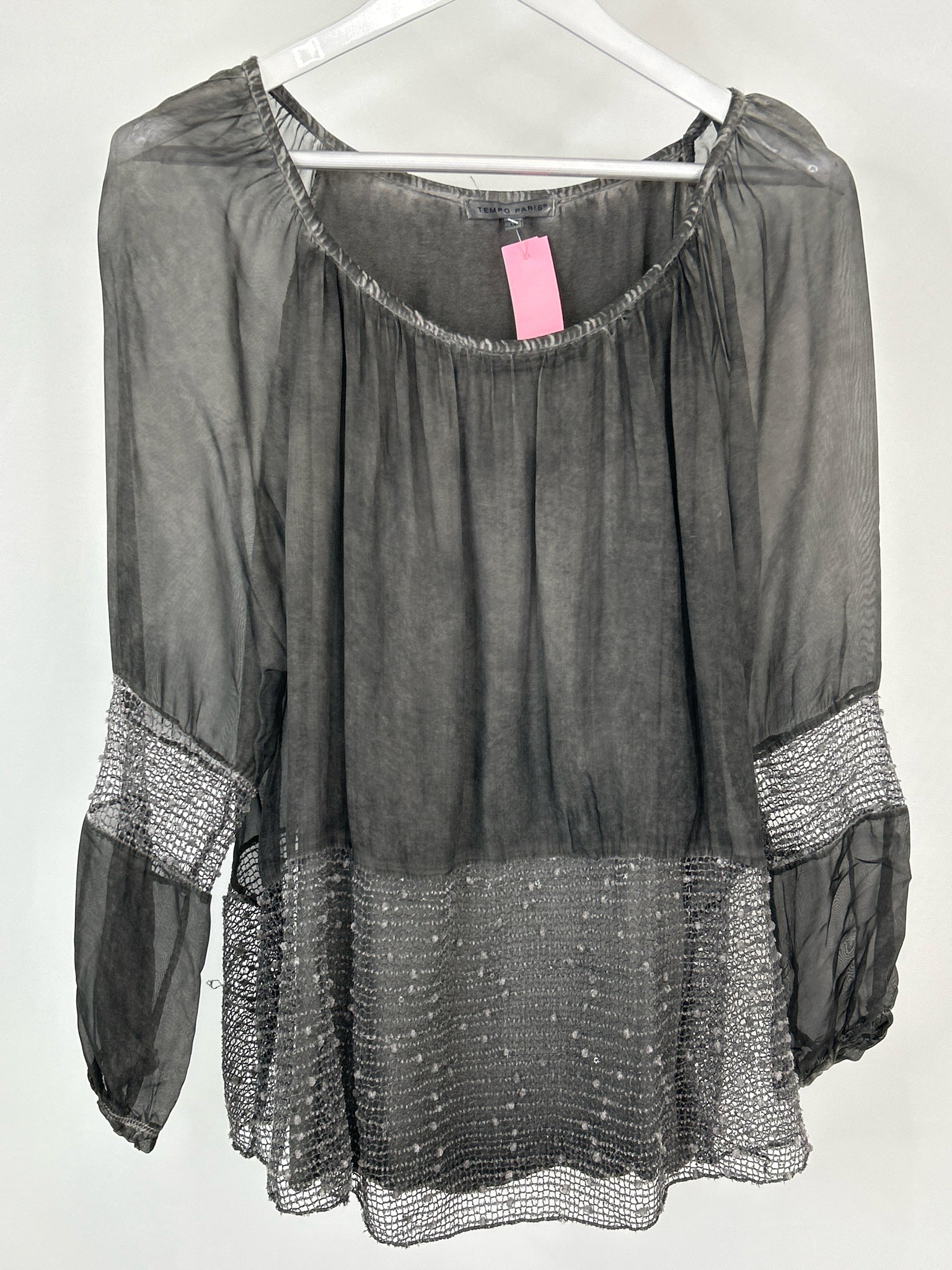 TEMPO PARIS Size M Charcoal Women Tunic