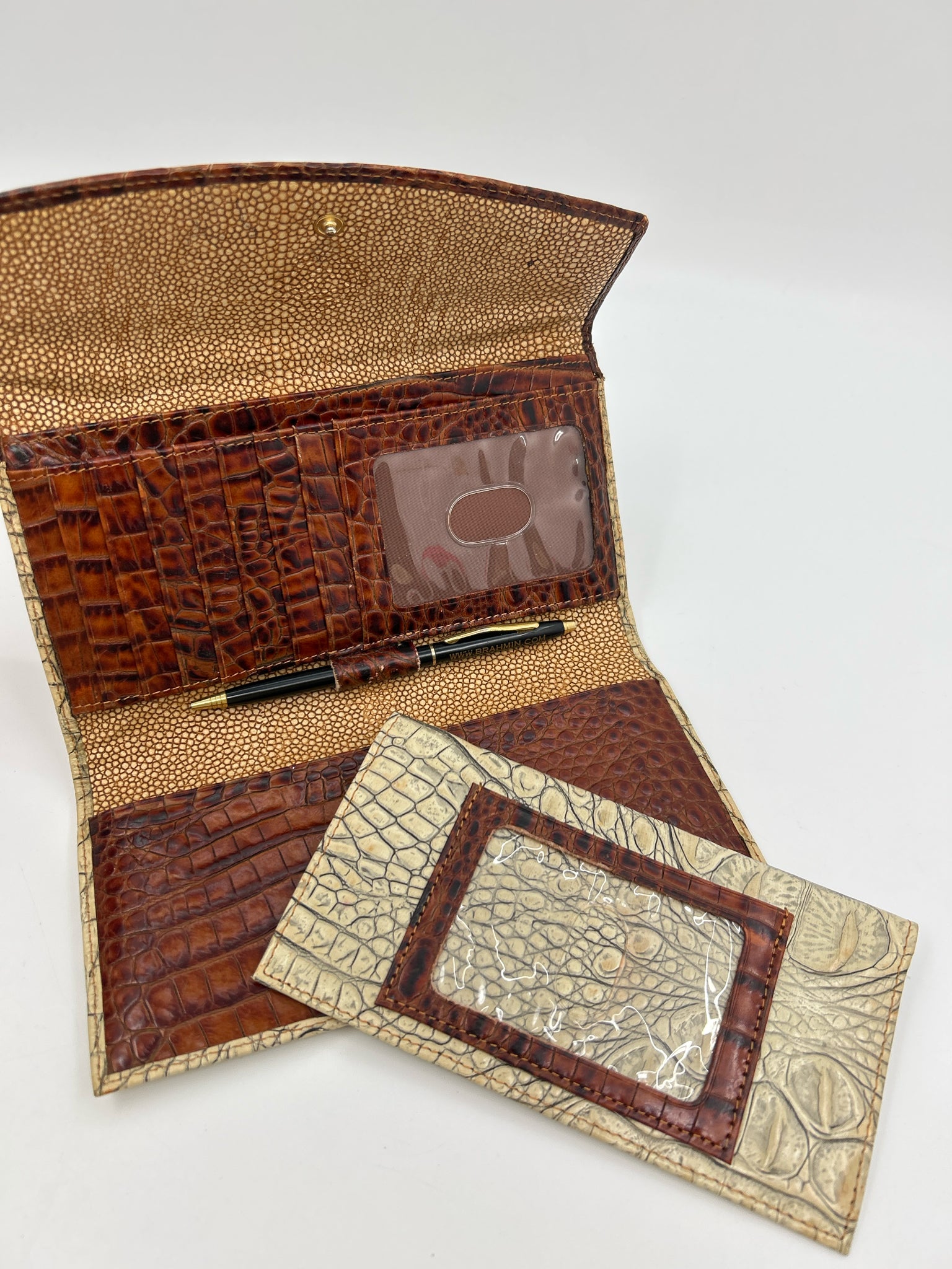 BRAHMIN Beige and Tan Women Wallet