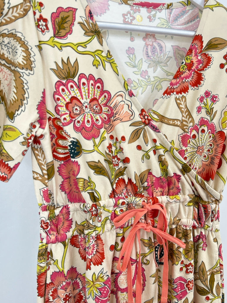 SPARTINA Size S Cream floral print Women's Dress