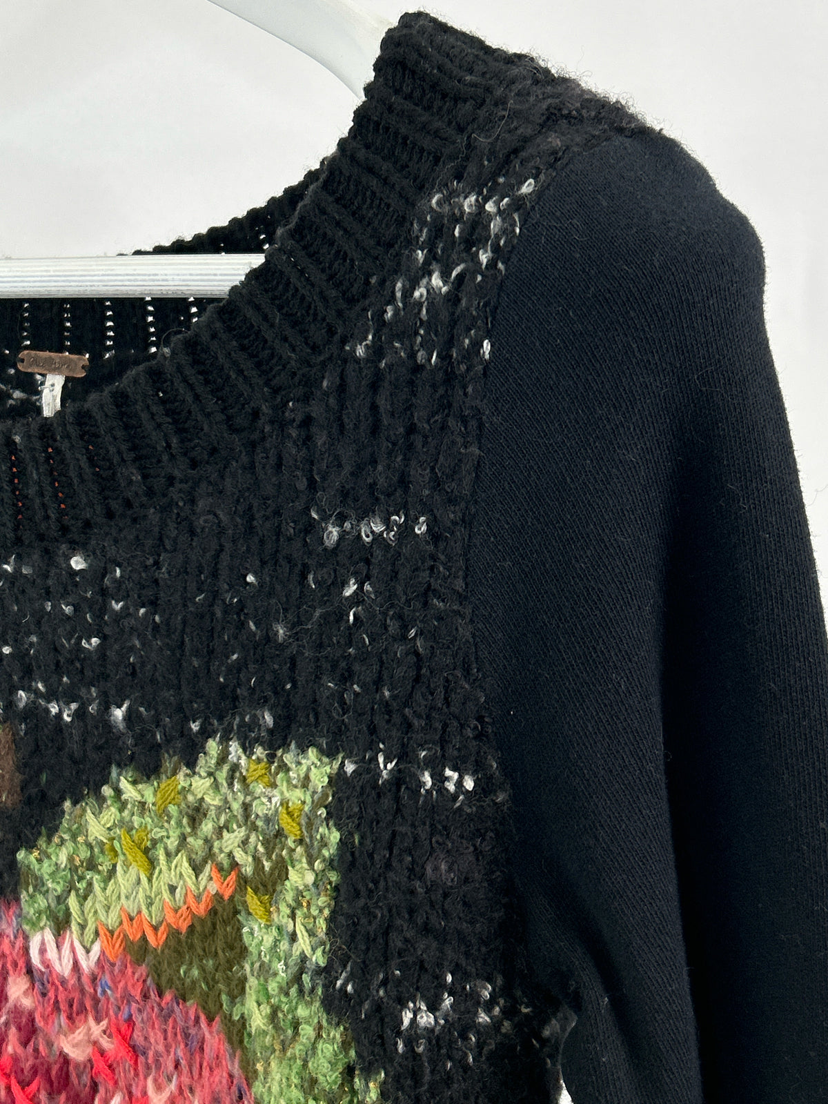 FREE PEOPLE Size S Black Print Women Sweater