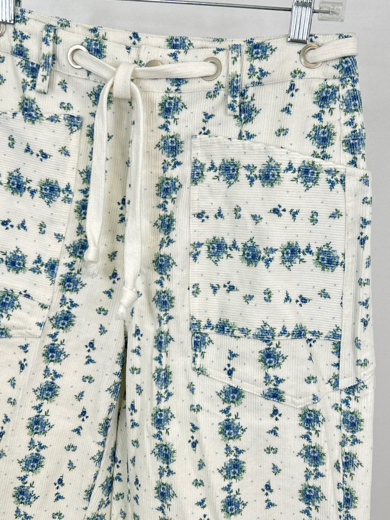 Peach Love Size S WHITE & BLUE Women Pants