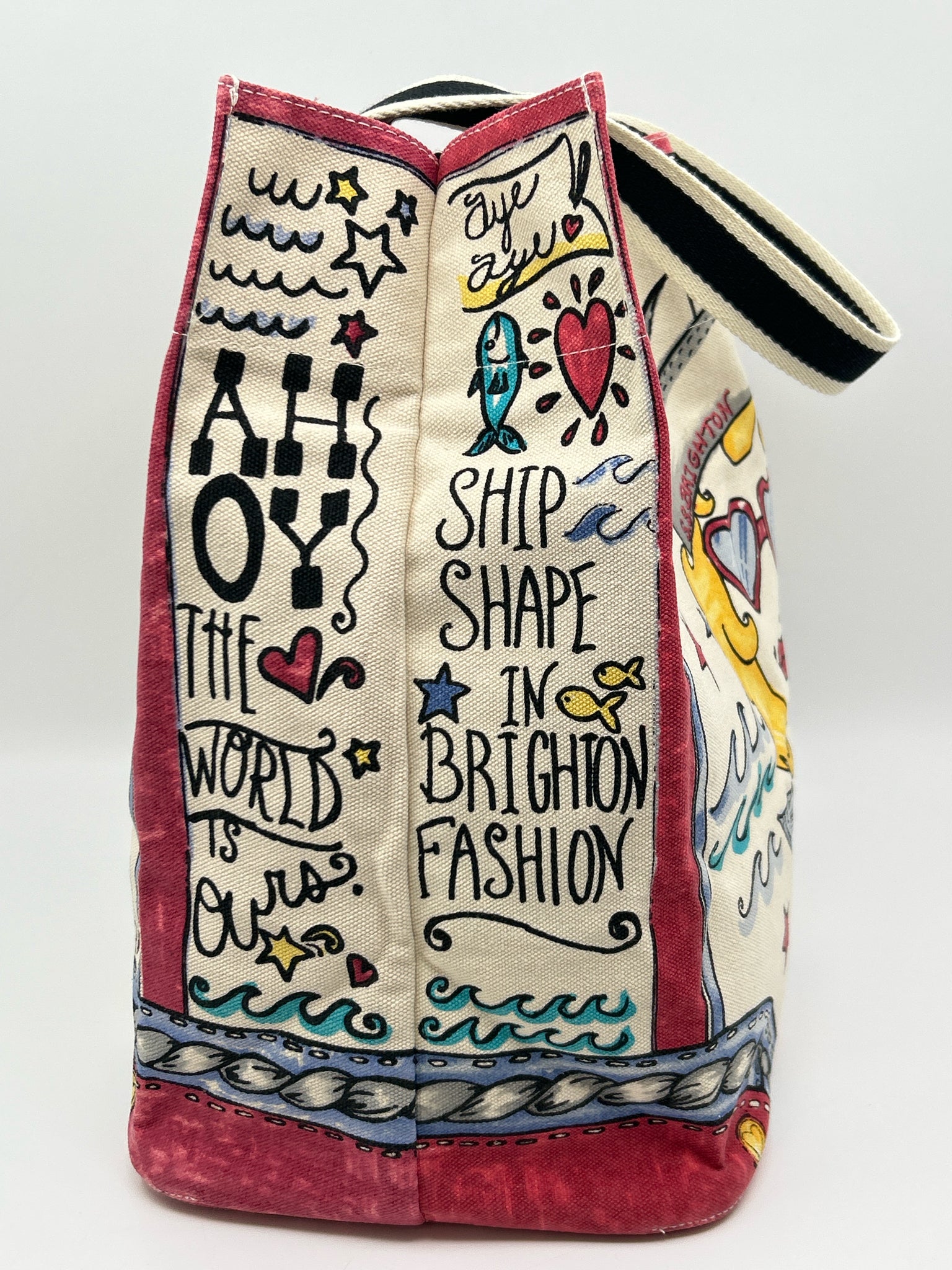 BRIGHTON CREAM AND RED Women Tote