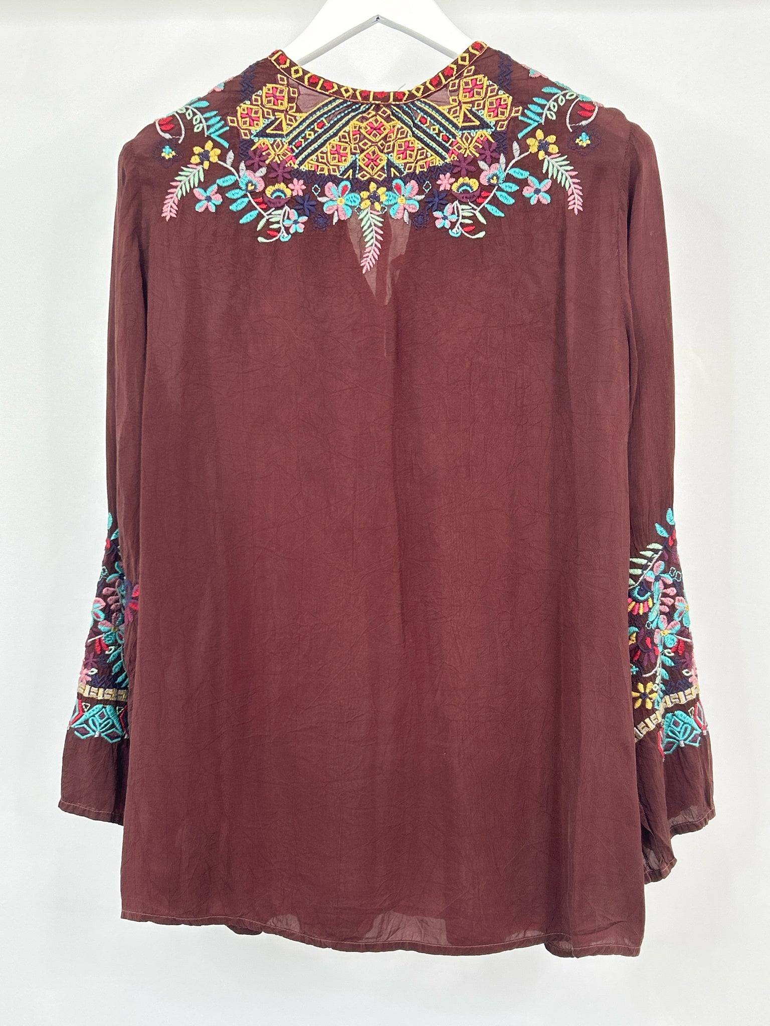 JOHNNY WAS Size L Brown Women Top