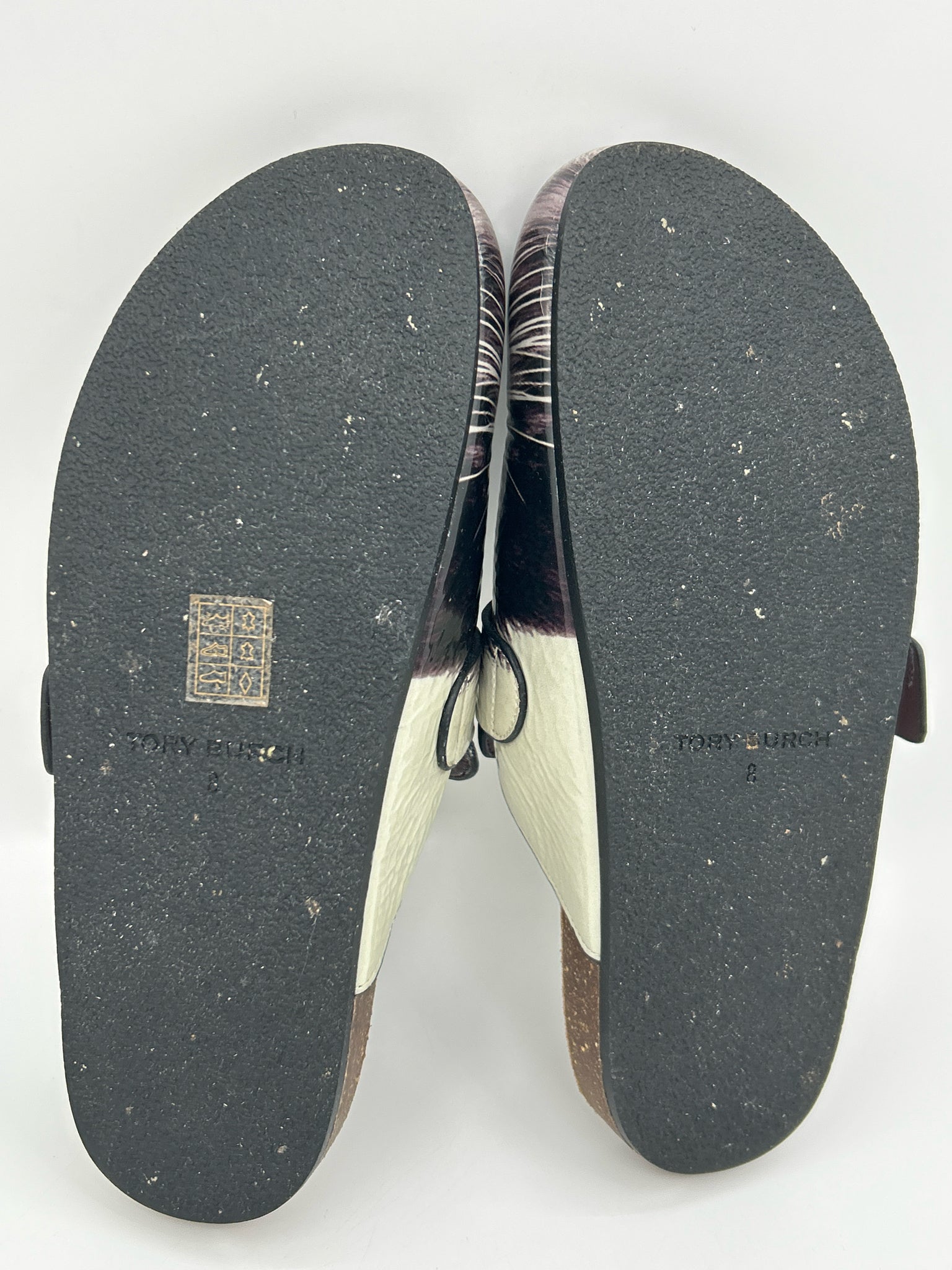 TORY BURCH Size 8M Black Print Women Flats
