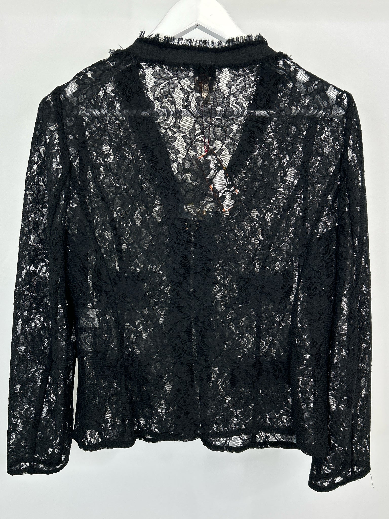 ANNE KLEIN Size 14 Black Lace Women Jacket NWT