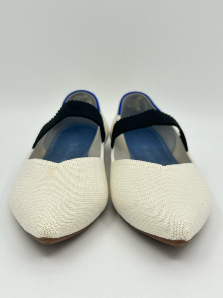 ROTHY'S Size 7.5W Cream and Blue Women's Flats
