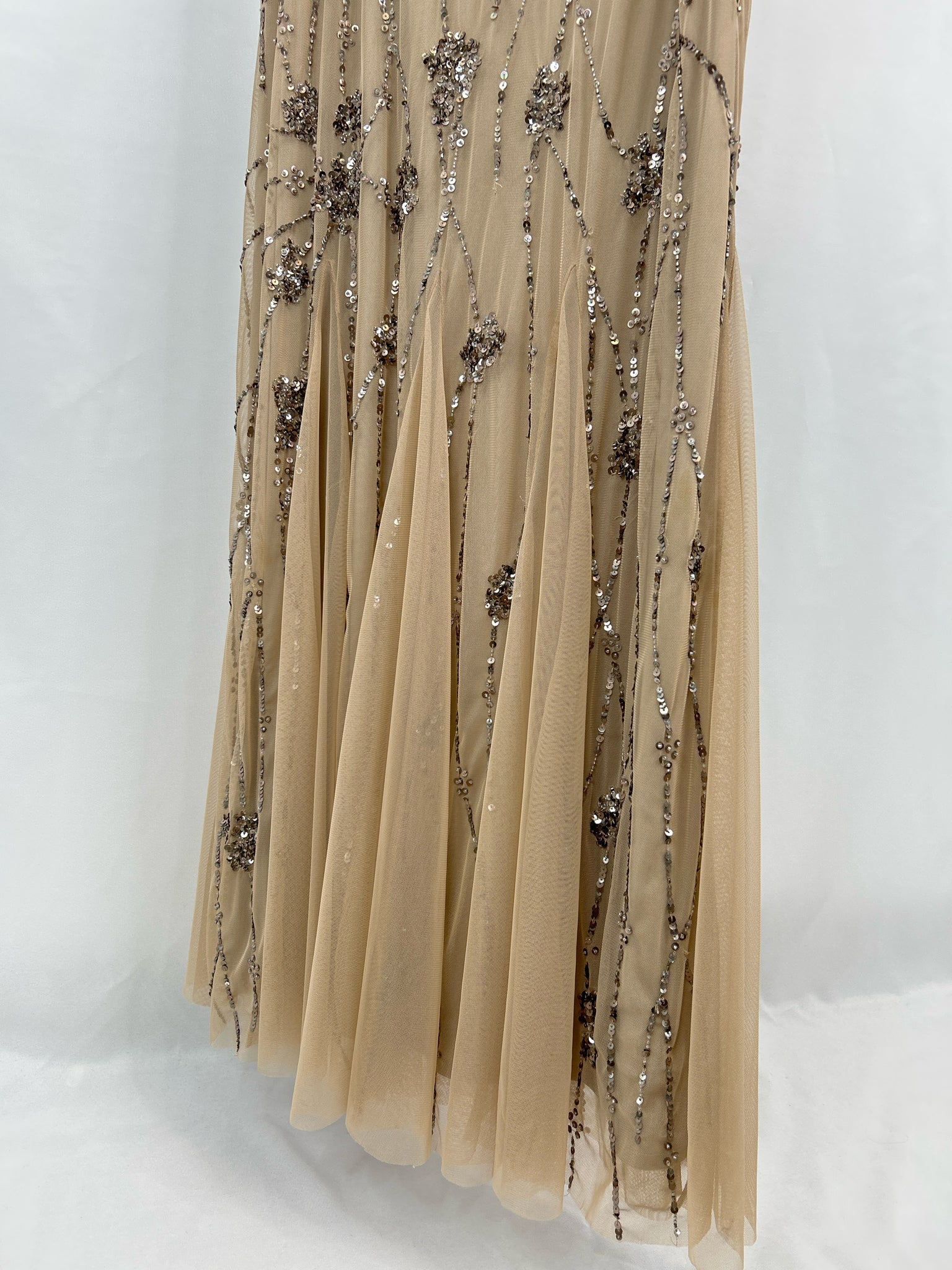 ADRIANNA PAPELL Size L Champagne Women Dress