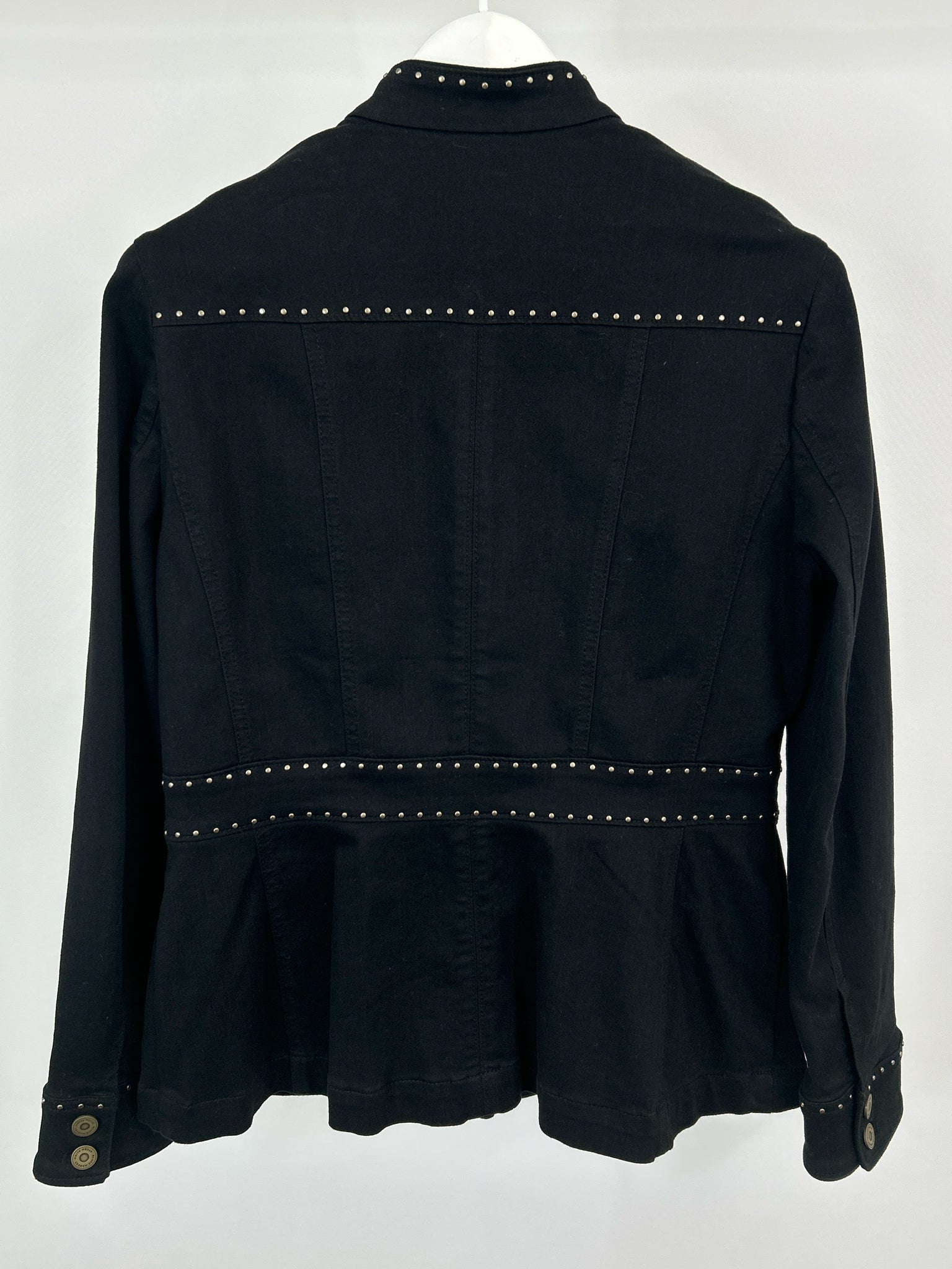 White House Black Market Size 12 BLACK DENIM Women Jacket