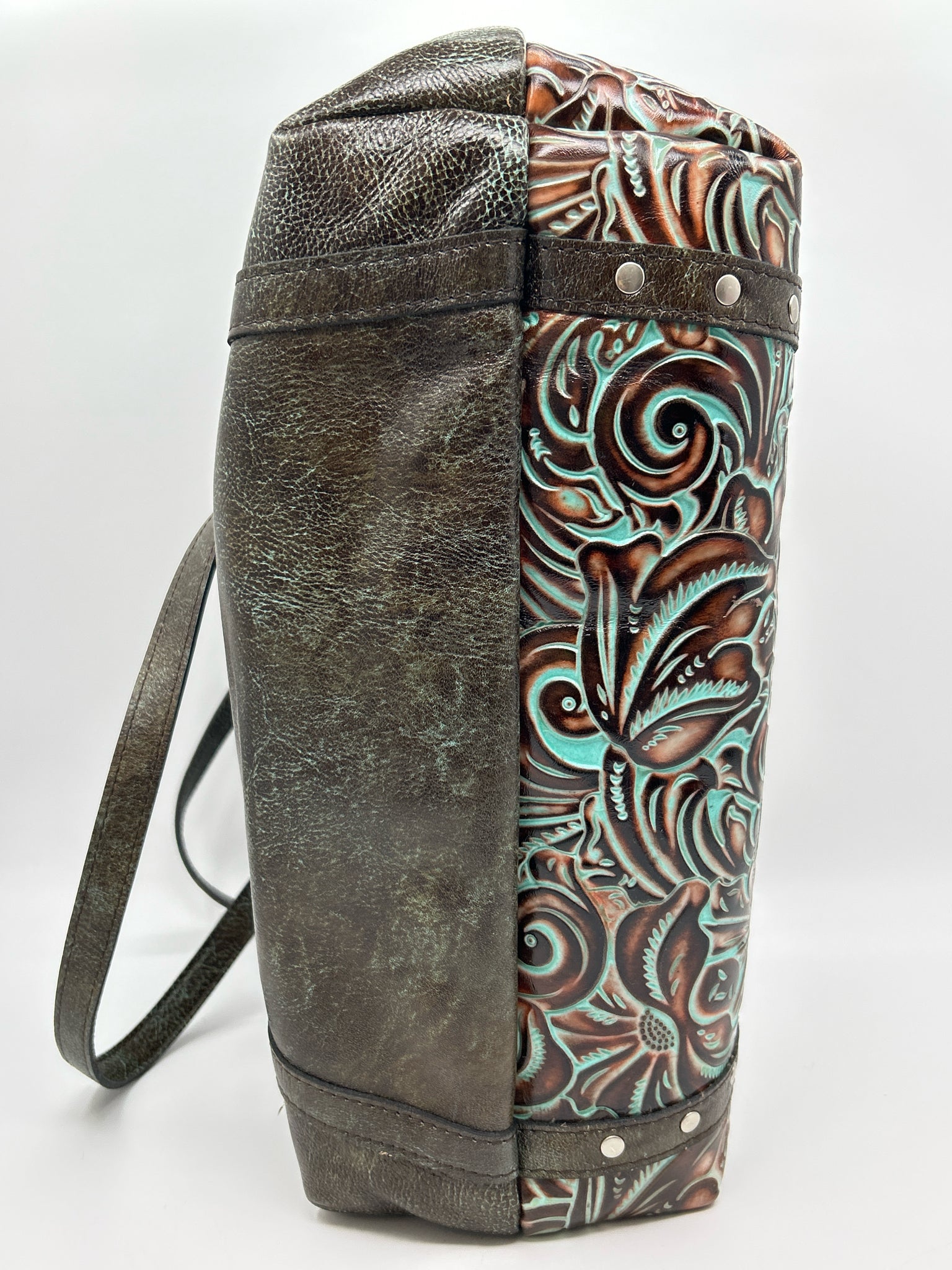PATRICIA NASH Brown & Turquoise Women Tote