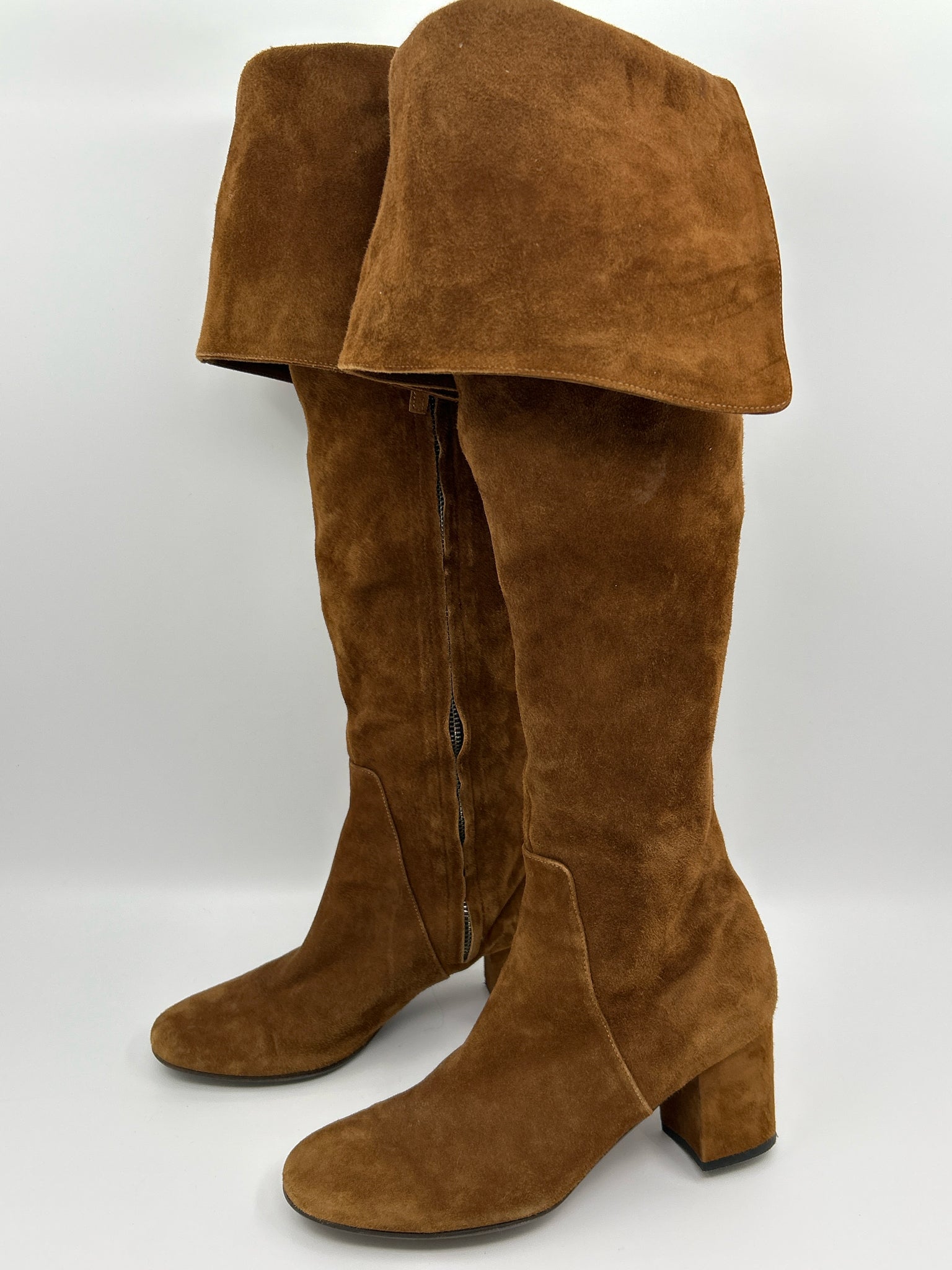 BARNEYS Size 38.5 COGNAC Women Boots