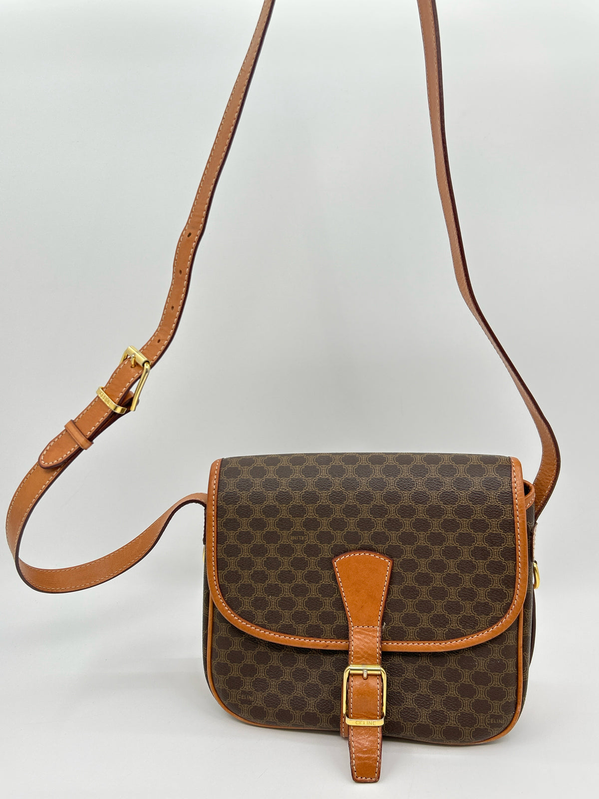 CELINE Brown Print Women Purse