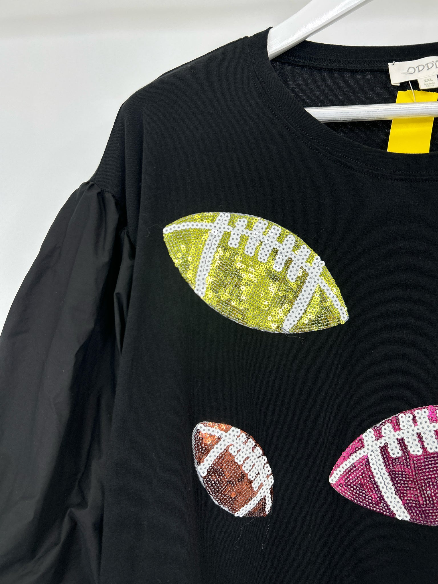 ODDI Size 2XL Black Print Women Top
