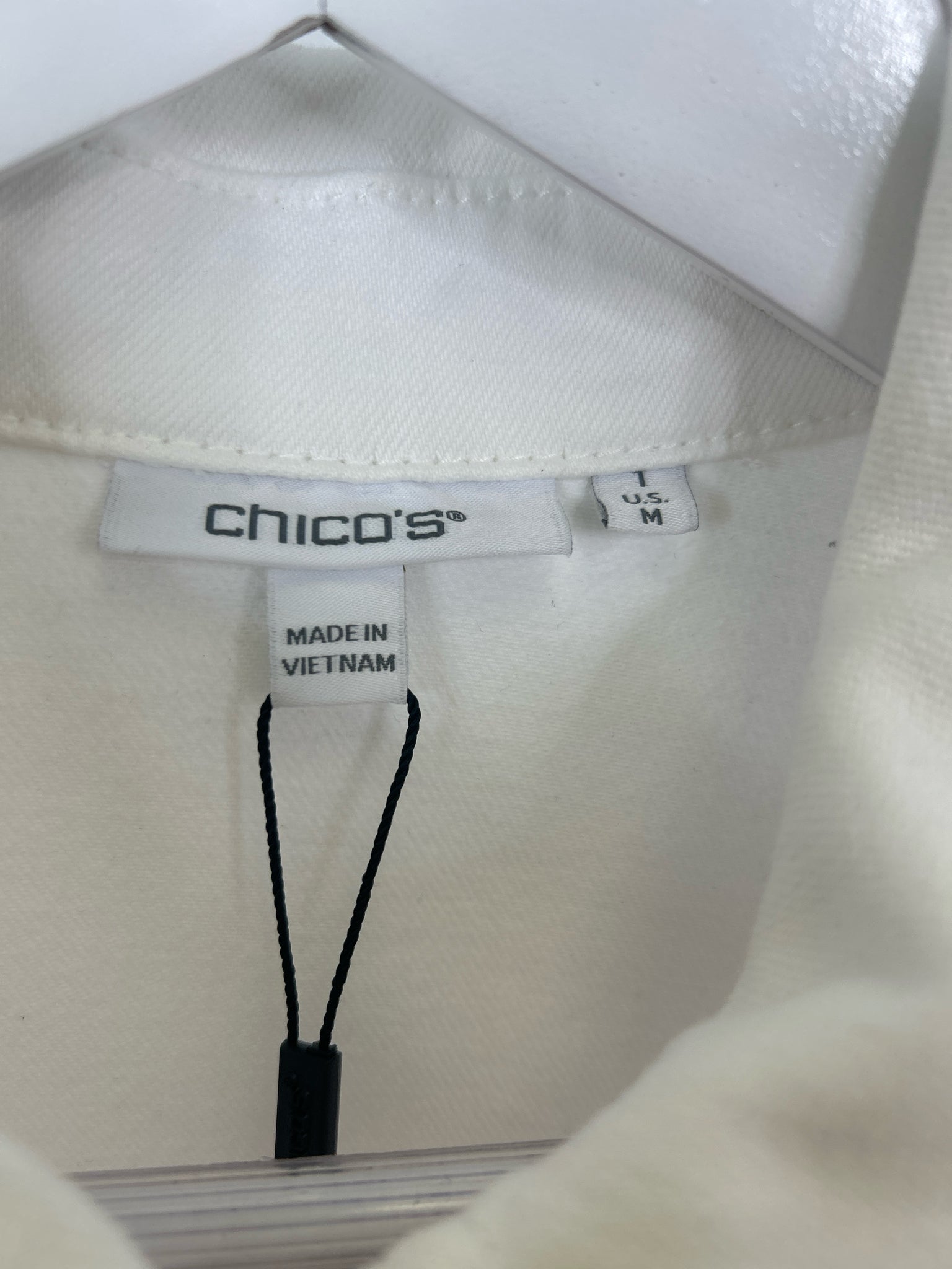 CHICO'S Size M white denim Women Jacket