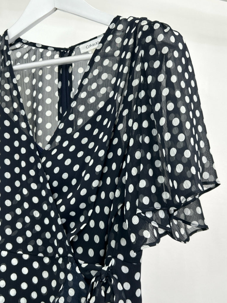 CALVIN KLEIN Size 6 Navy & White Women's 2-Piece w/dress