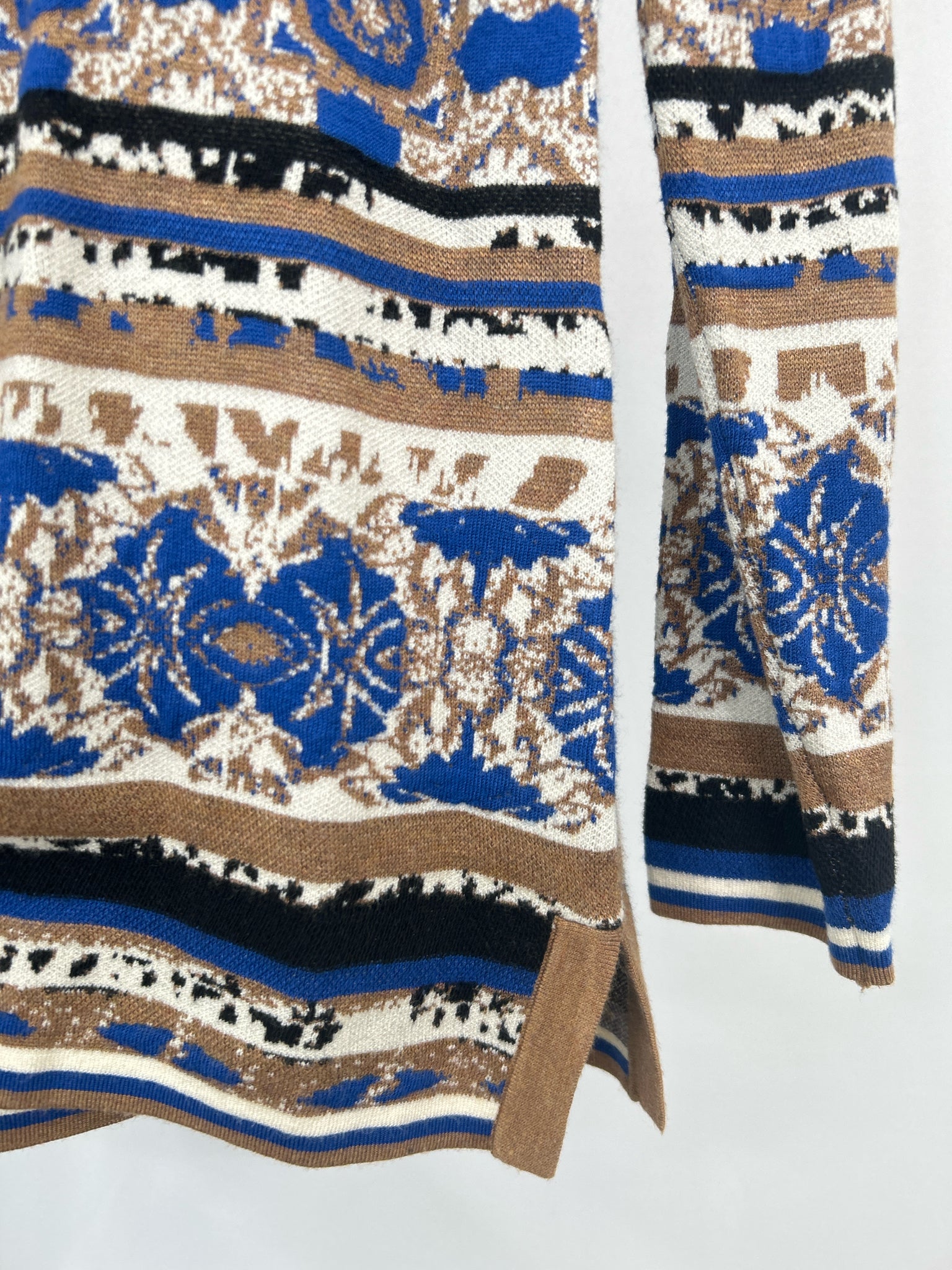 CHICO'S Size S Brown and White Women Cardigan