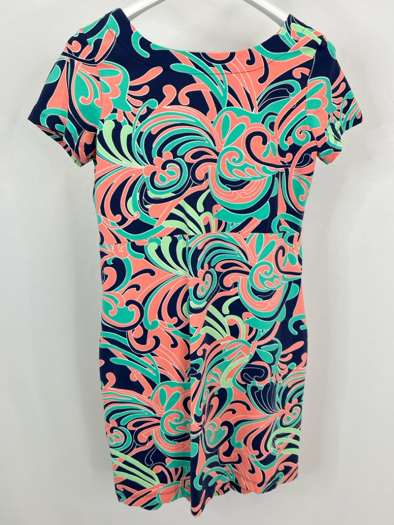 KATHERINE WAY Size M Coral Print Women's Dress