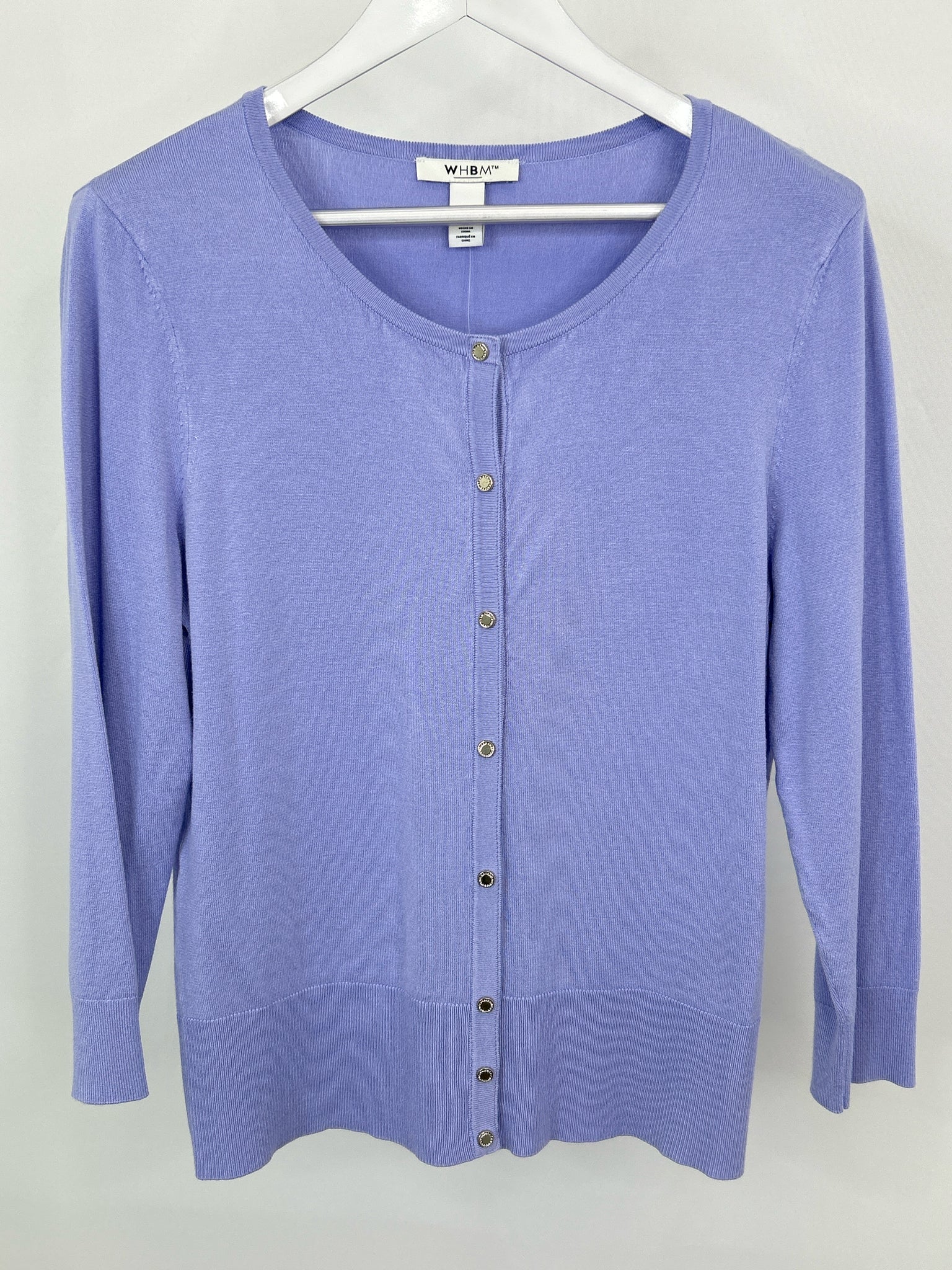 White House Black Market Size L Lavender Women Cardigan