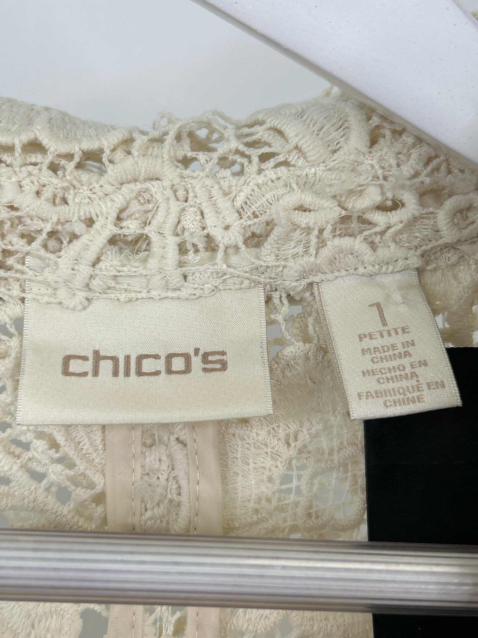 CHICO'S Size M Cream Women Coat