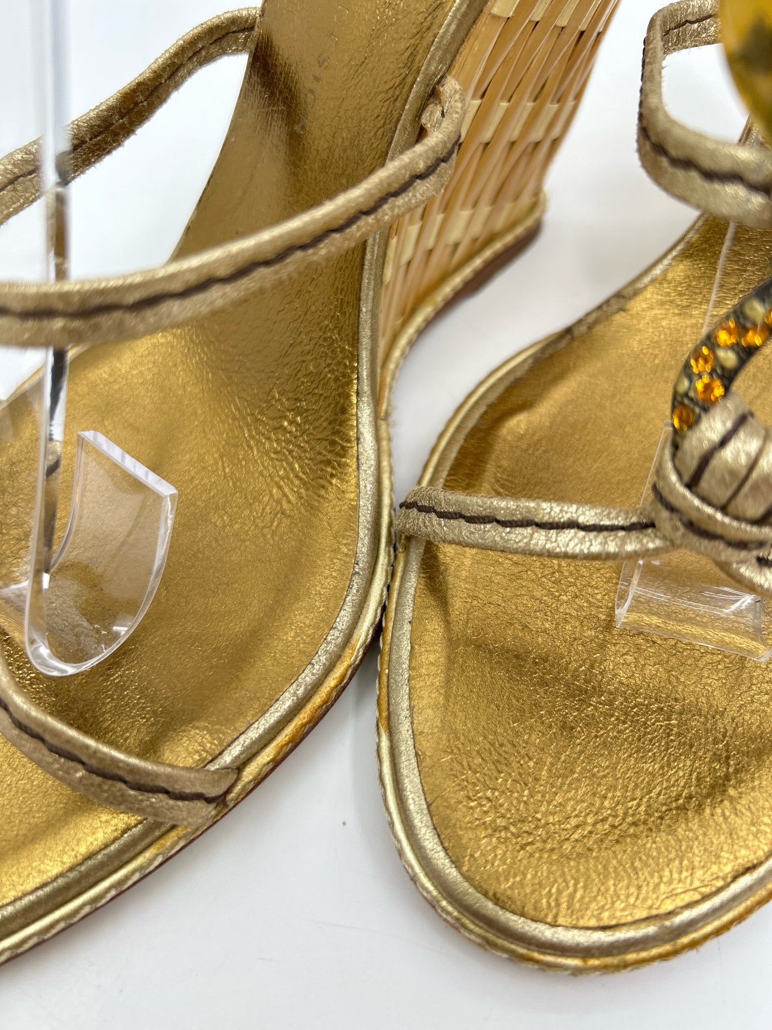 GIUSEPPE ZANOTTI Size 39 Gold Women Sandal