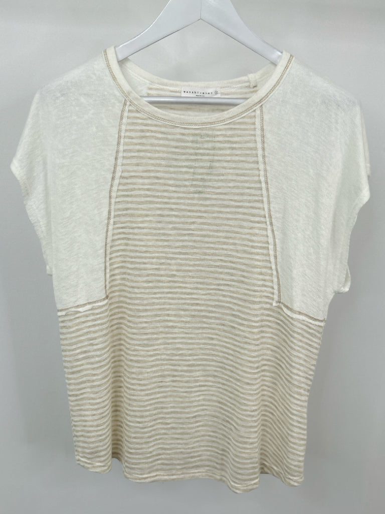 WASABI+MINT Size S Oatmeal Striped Top NWT