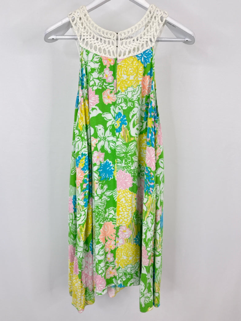 LILLY PULITZER Size L Green Print Women Dress