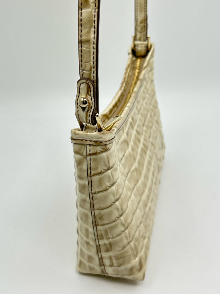 BRAHMIN Cream Croc Embossed Leather Purse