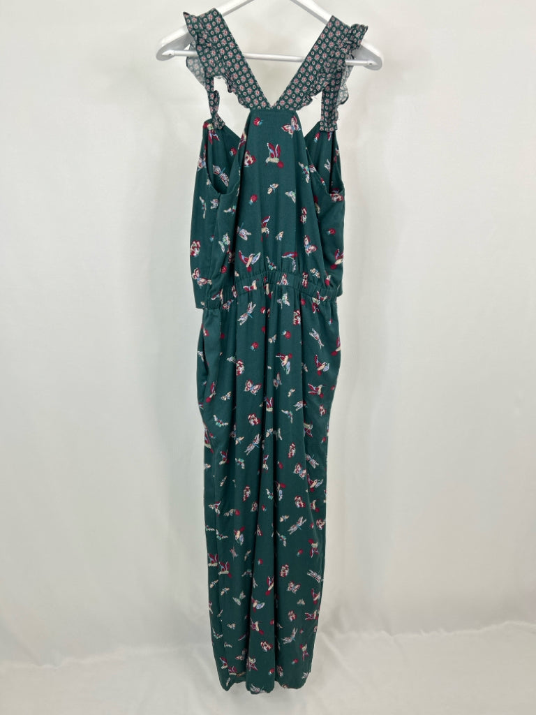 MATILDA JANE Size L Green Print Women's Jumpsuit
