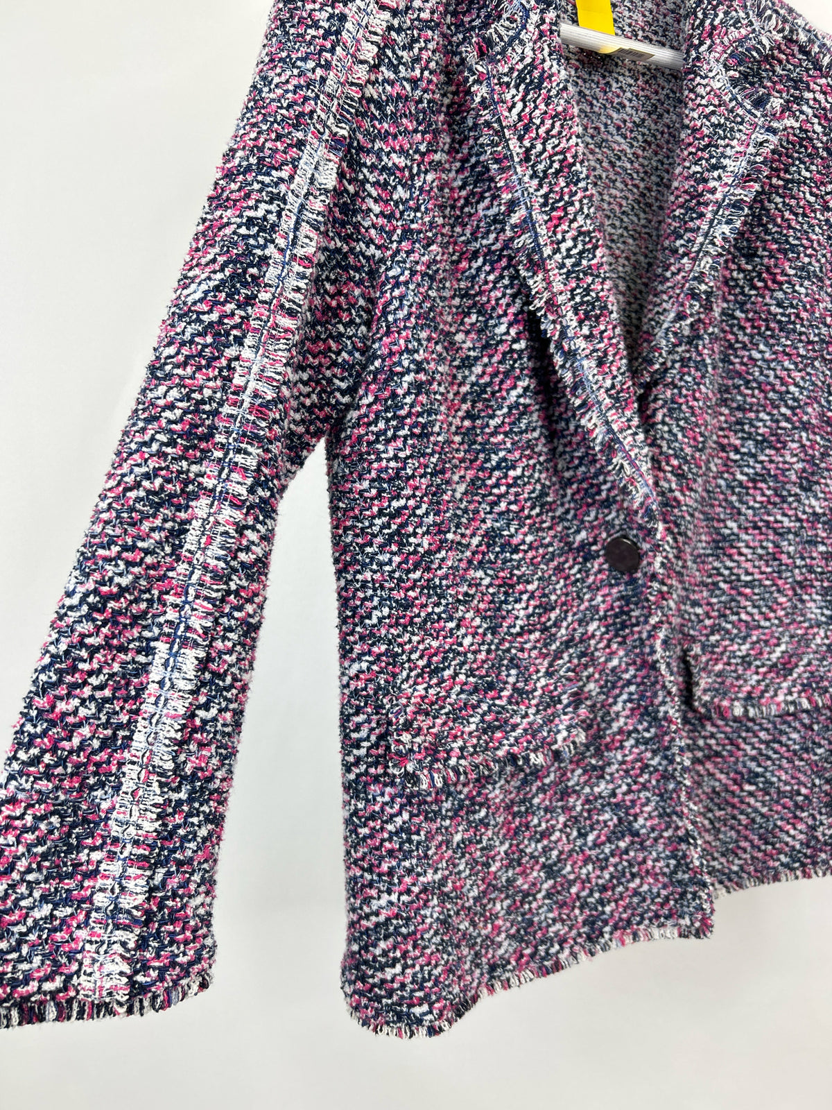 CHICO'S Size LP pink and navy Women Blazer