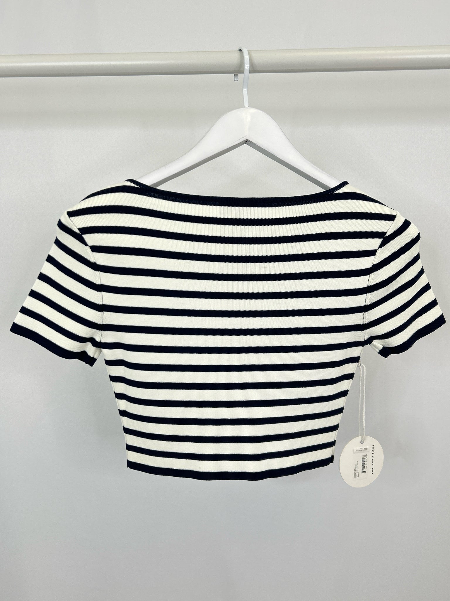 STAUD Size M Navy Striped Women Top NWT