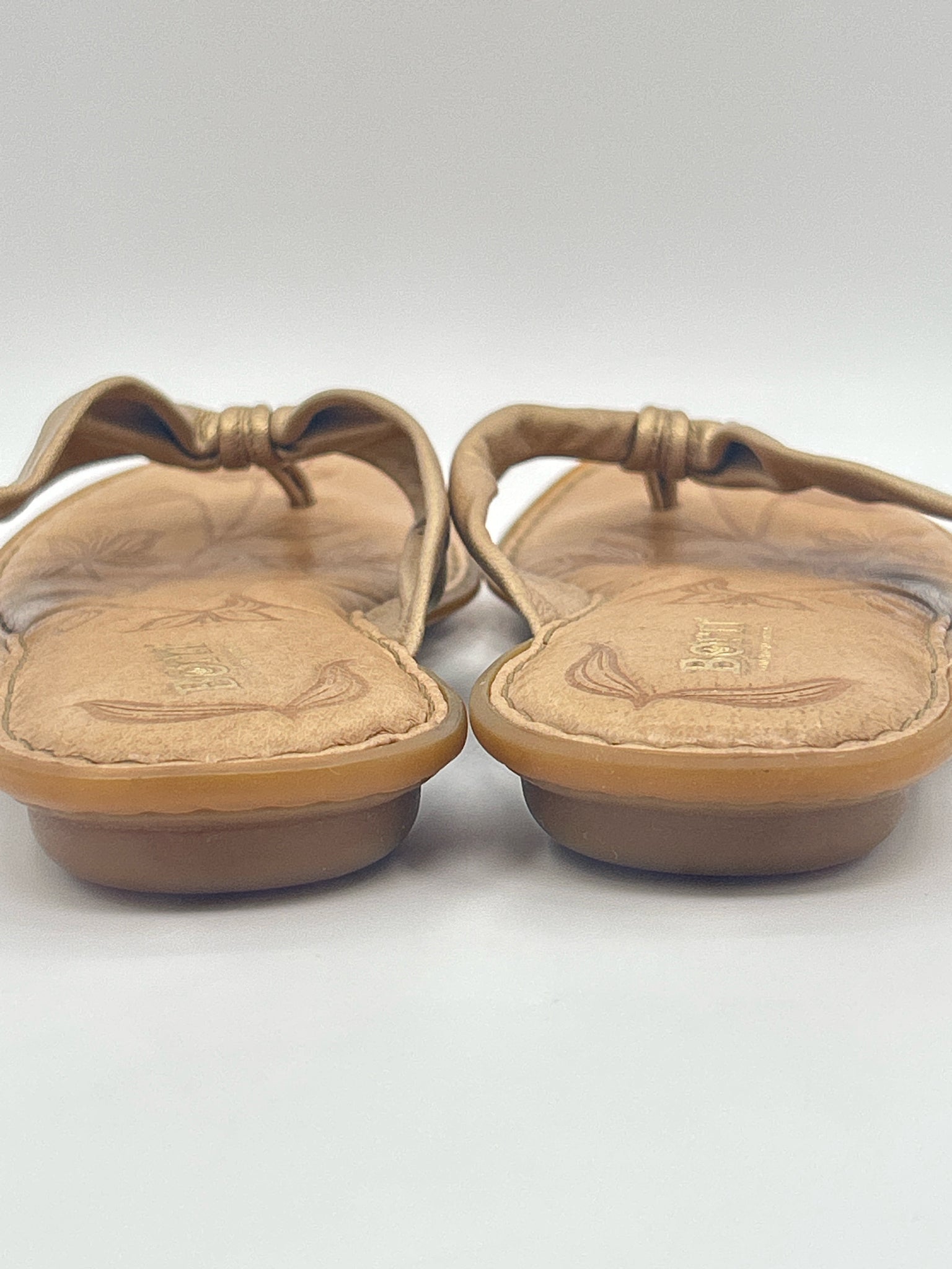 BORN Size 9 Gold & Beige Women Sandal