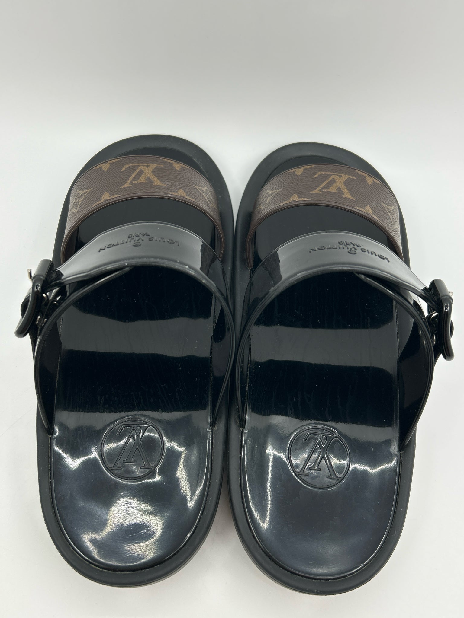 LOUIS VUITTON Size 41/11 Brown and Black Women Sandal