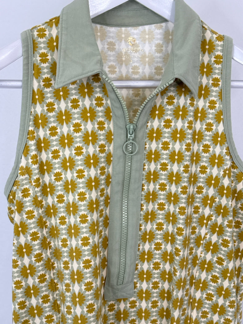 SPARTINA 449 Size S Green & Yellow Women Dress